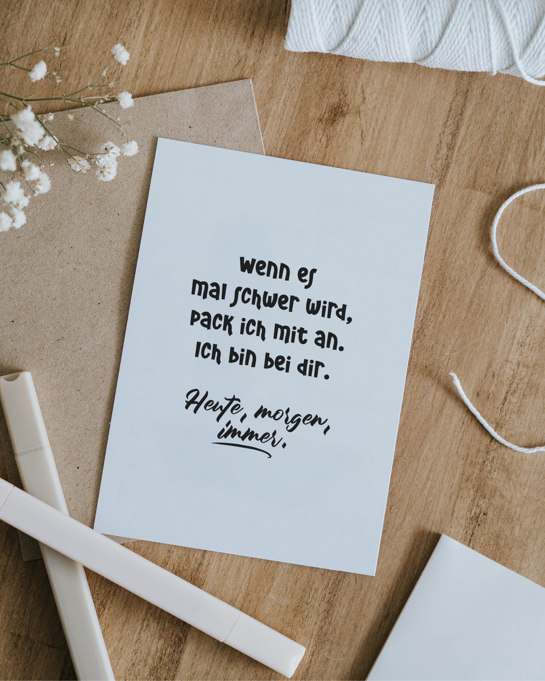 Bin bei dir · Postkarte