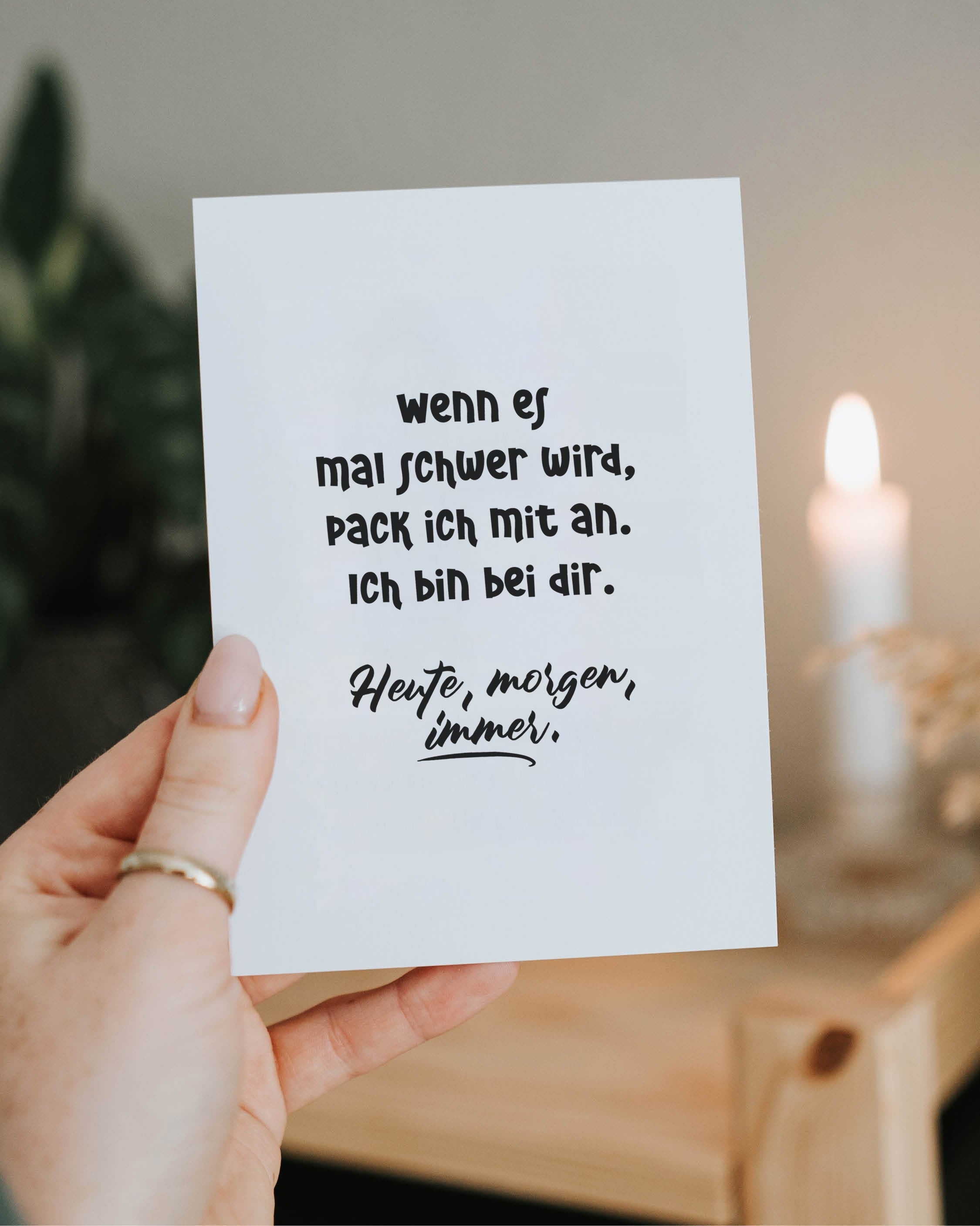 Bin bei dir · Postkarte