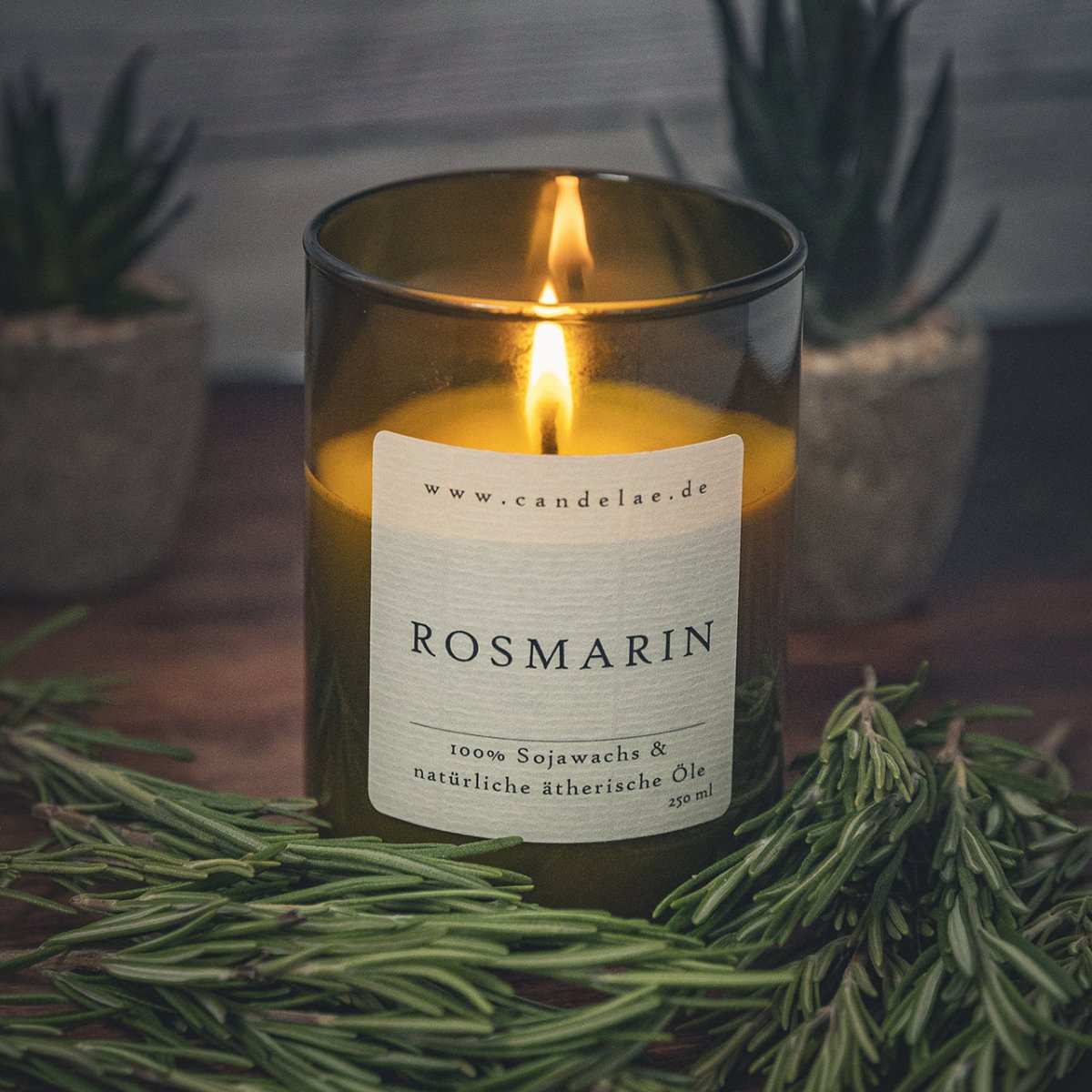 Rosmarin - Entspannung & Wohlbefinden mit unserer 100% Natürlichen Duftkerze - Candelae Duftkerzen