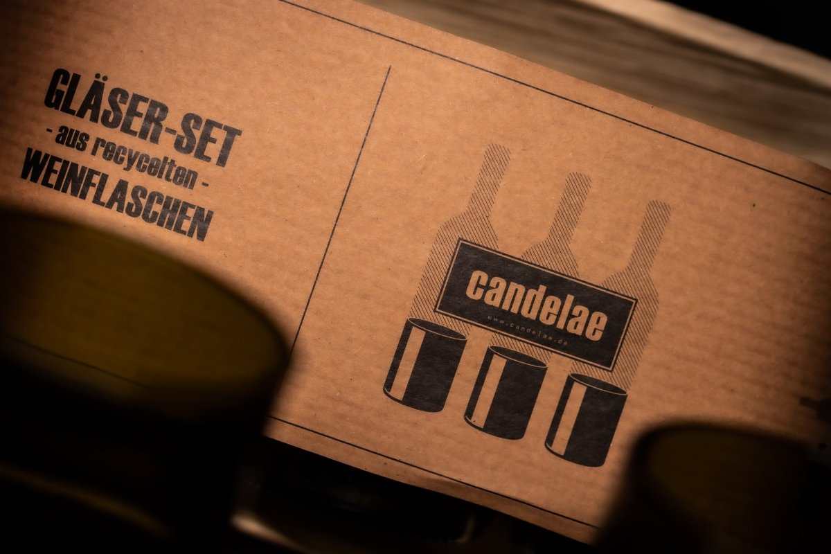 Trinkgläser aus recycelten Weinflaschen, nachhaltig, robust und spülmaschinenfest in zeitlosem Design