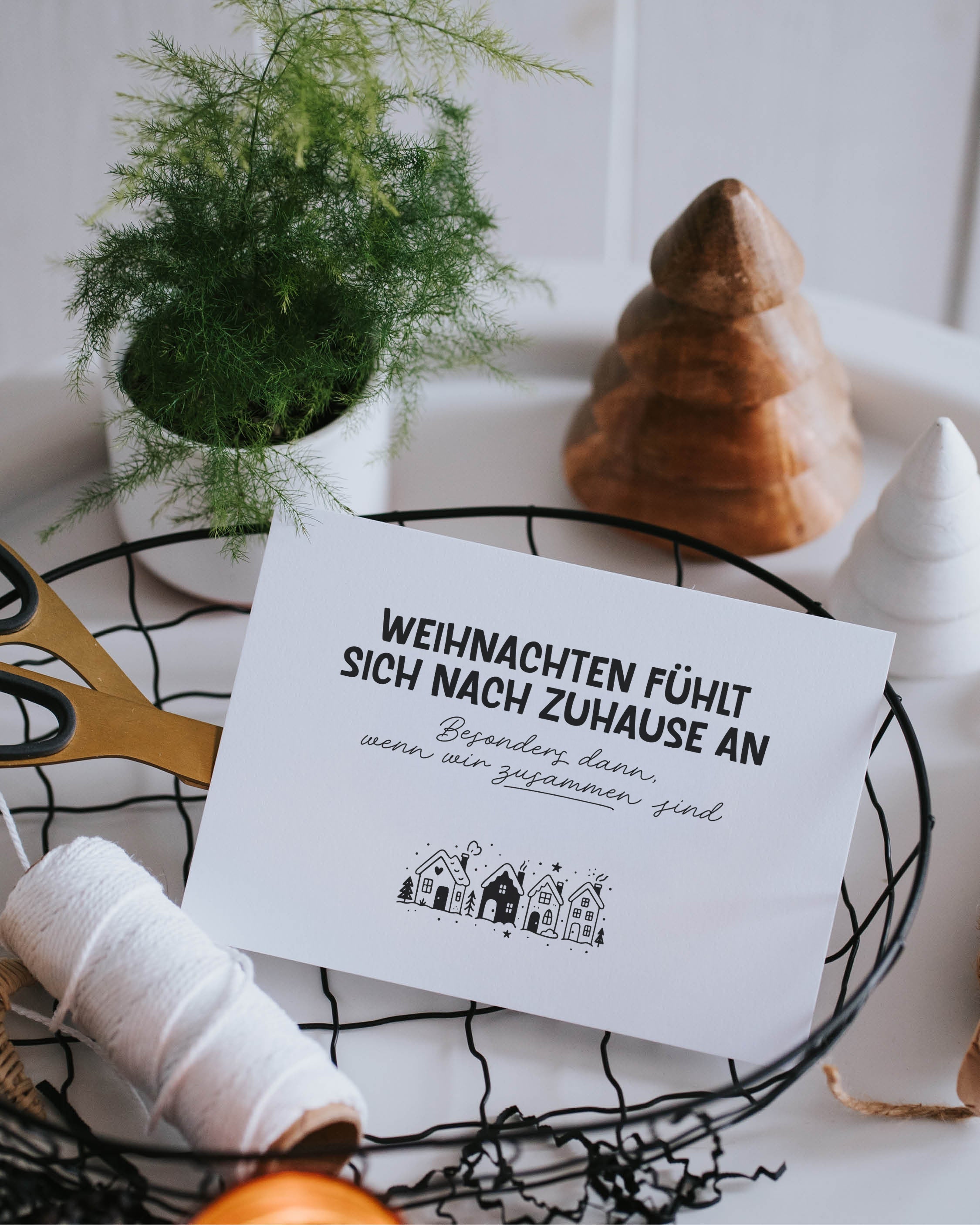 Weihnachten Zuhause · Postkarte