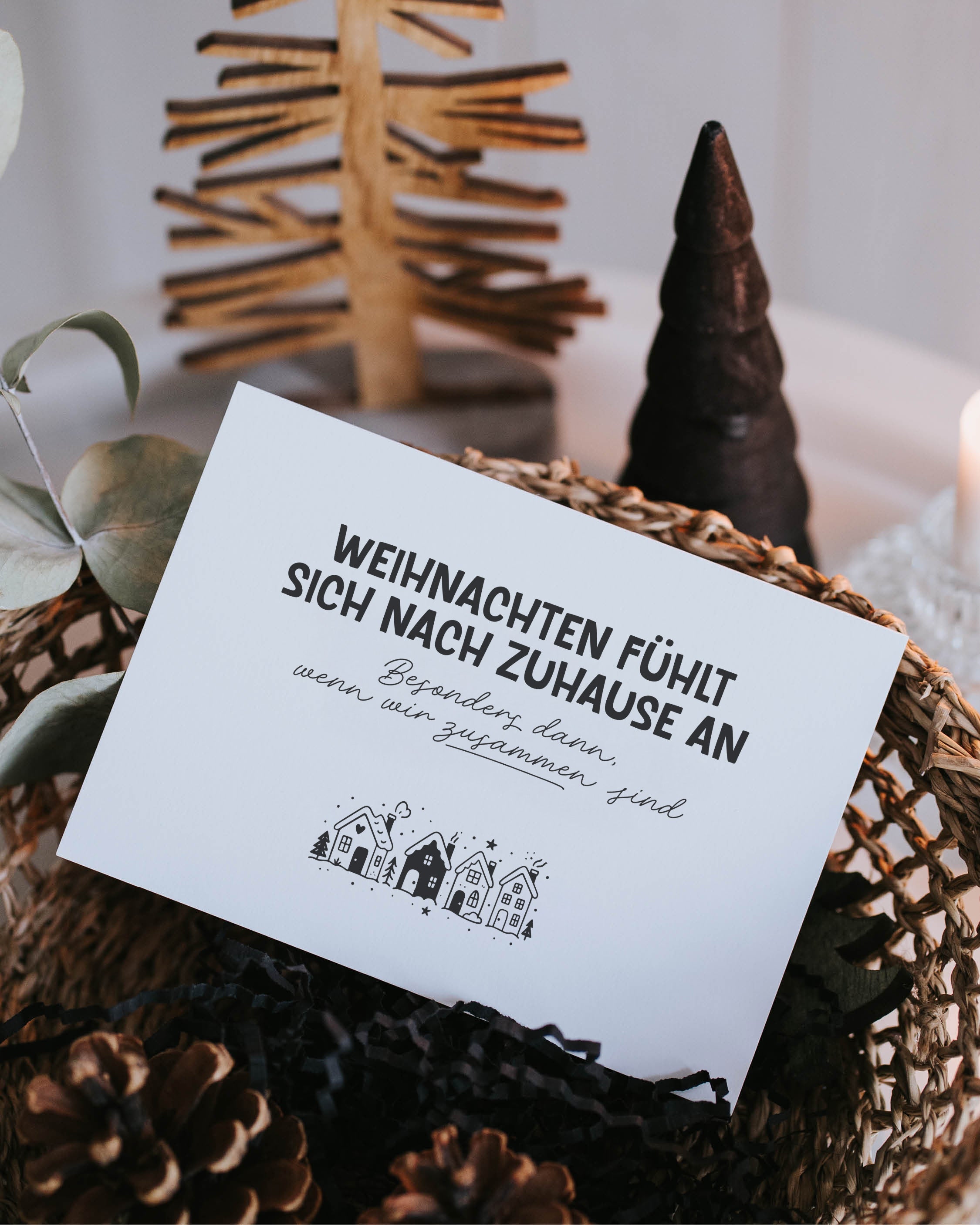 Weihnachten Zuhause · Postkarte