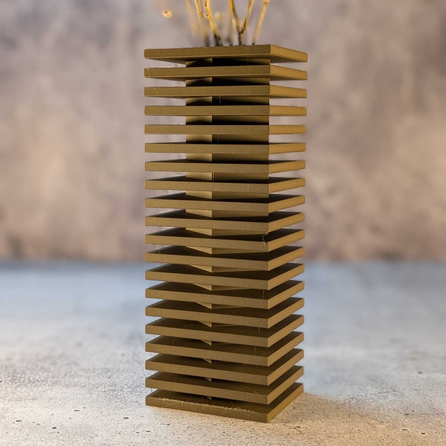 Nado Vase aus nachhaltigem PLA Wood mit modernem, minimalistischem 3D-gedrucktem Design