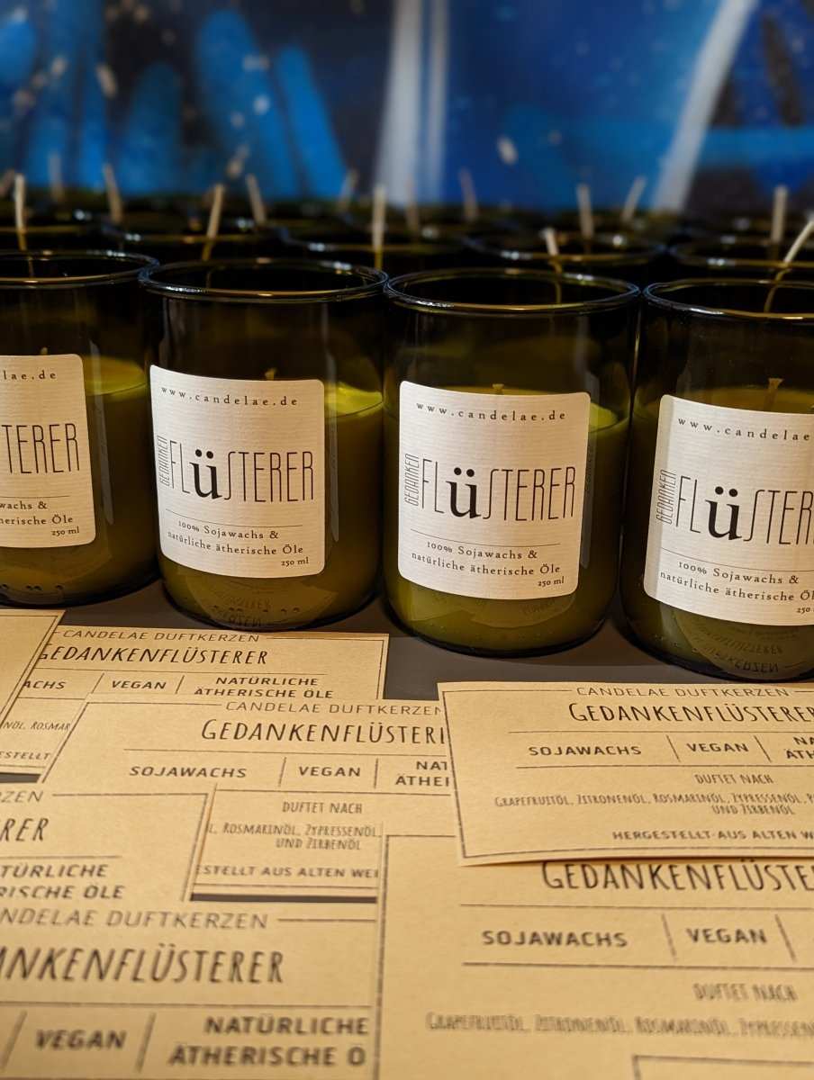 Flasche Gedankenflüsterer Duftöl mit natürlicher ätherischer Ölmischung für Körper und Geist