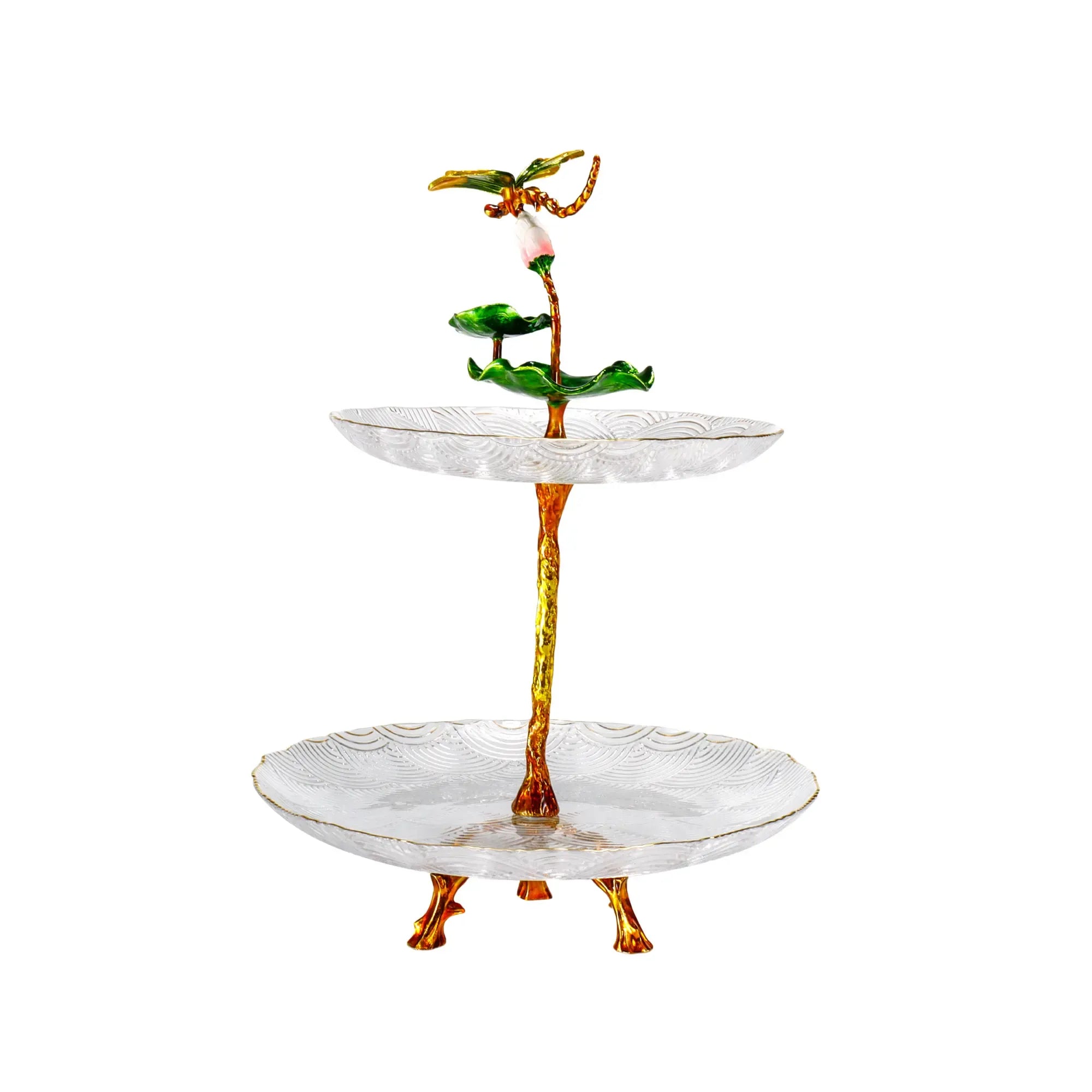 Dessertetagere - zweistufig Glas - Glasetagere klassische Etagere Libelle