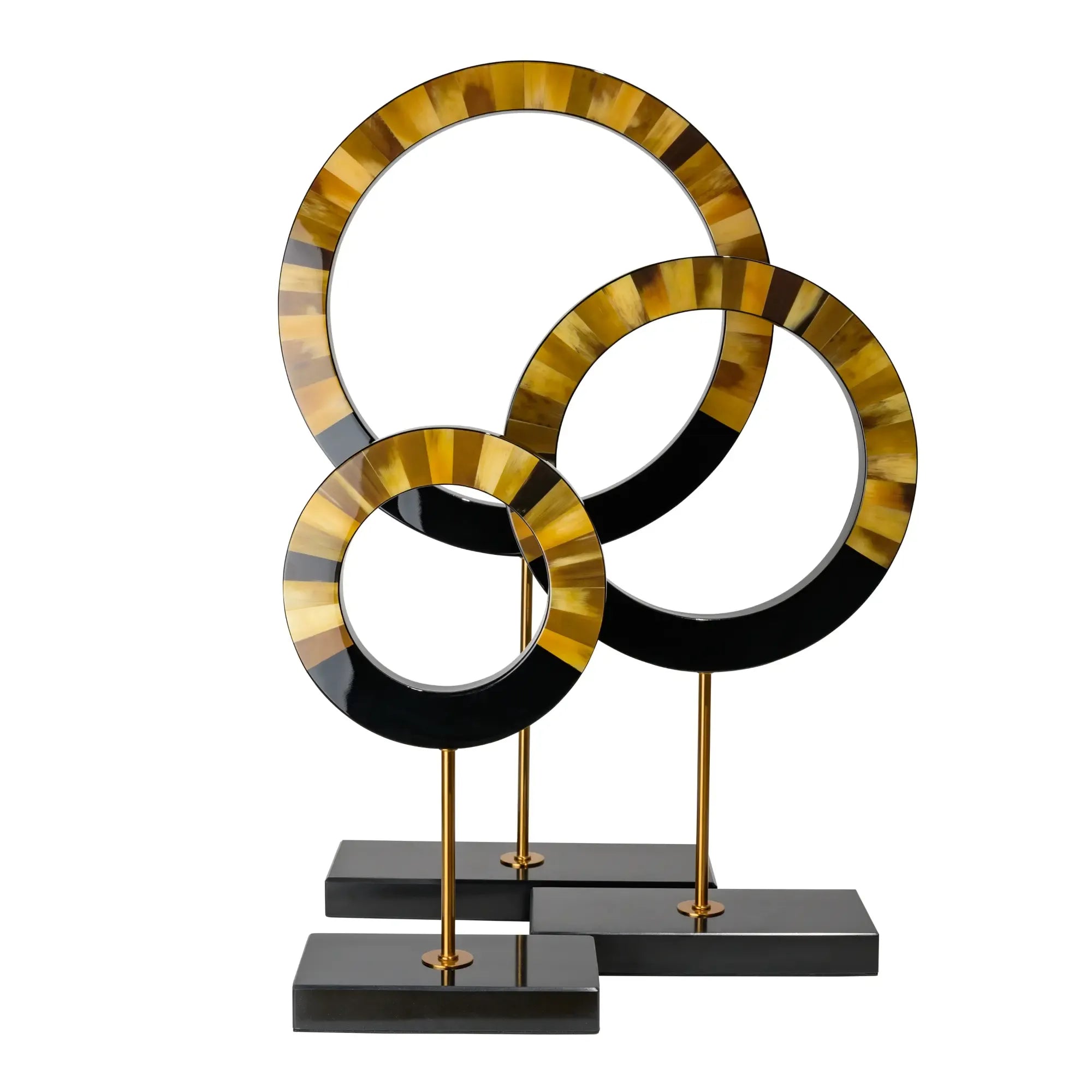 Dekoobjekt-Set - aus 3 Holzringen - Tisch und Regal Holzdekoration Designer Ringe Evidenza