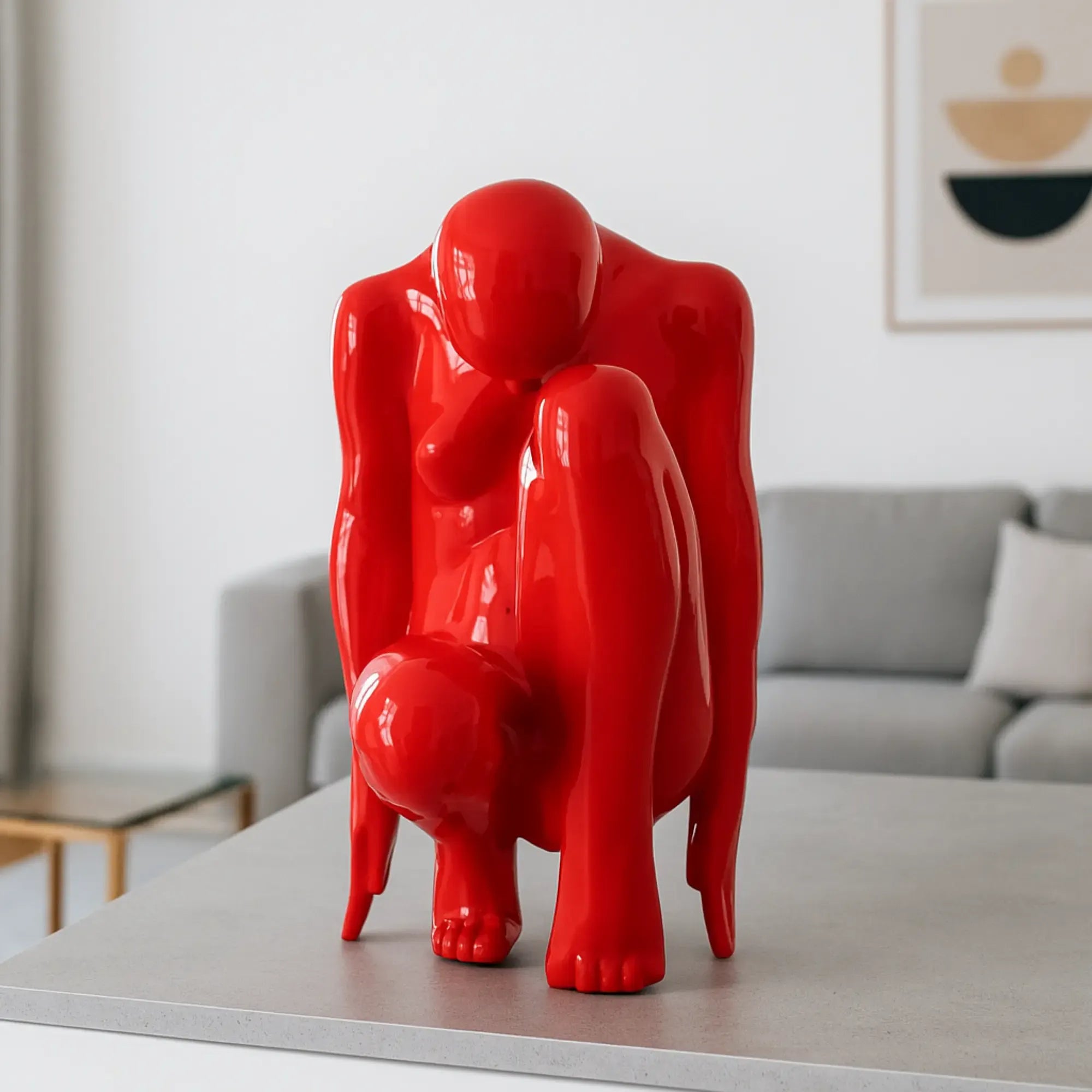 Dekofigur - Skulptur Abstraktes Hochglanz-Statement Figura Rubra