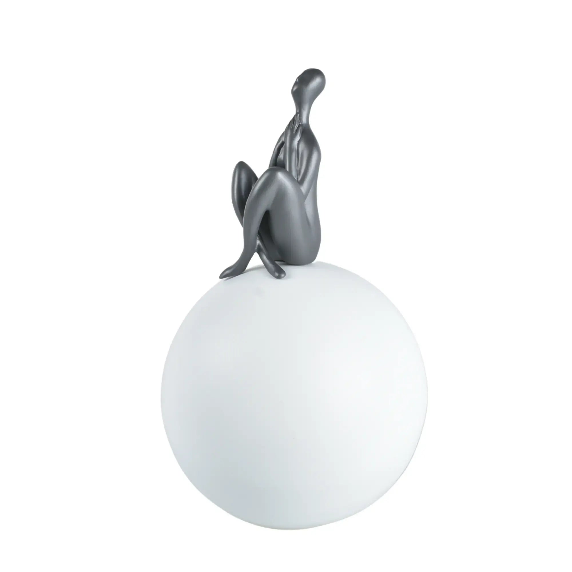 Dekofigur - Mensch auf einer Kugel - Modernes Deko-Objekt Figurenskulptur Réflexion Moderne