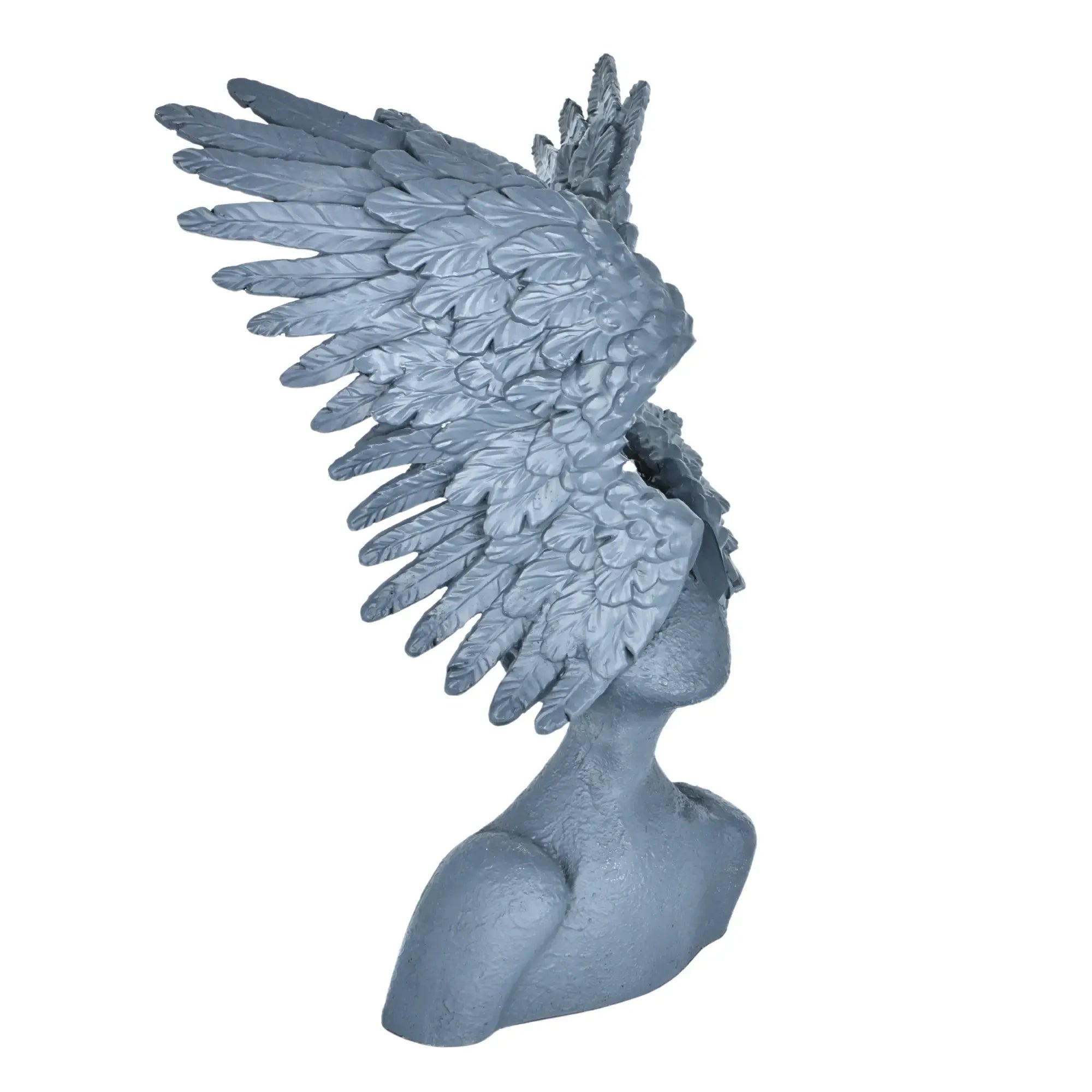 Dekofigur - Skulptur geflügelte Büste Ailes Argentées