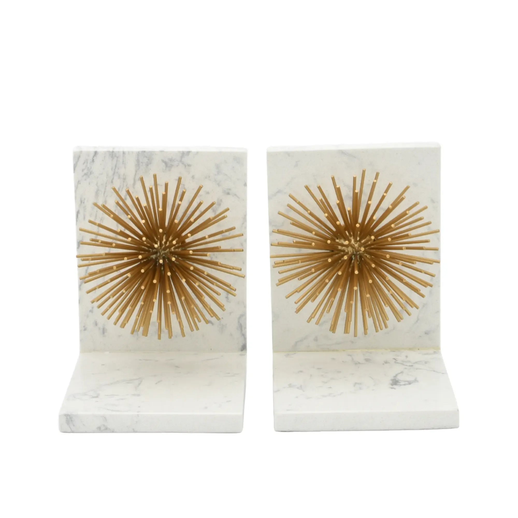 Buchstütze - mit goldenen Stacheln - Marmor Buchständer moderne Deko-Halterung mit Strahlen Sostegno