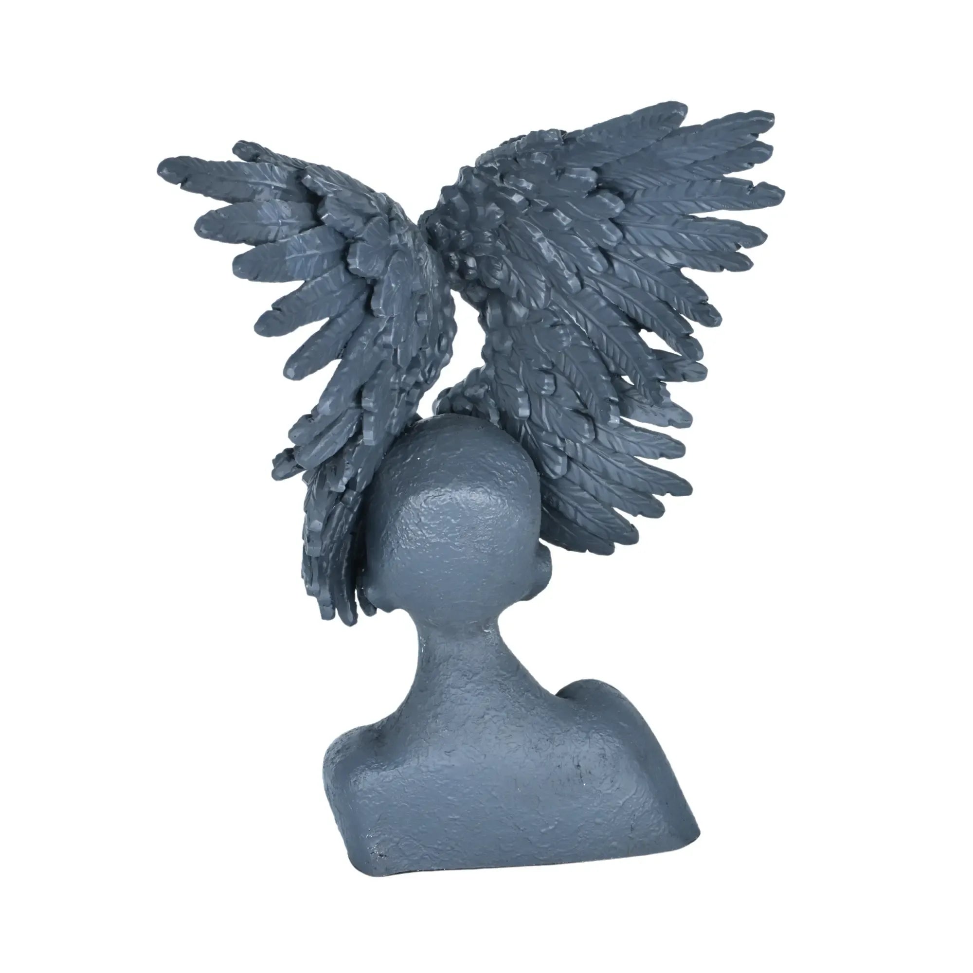 Dekofigur - Skulptur geflügelte Büste Ailes Argentées