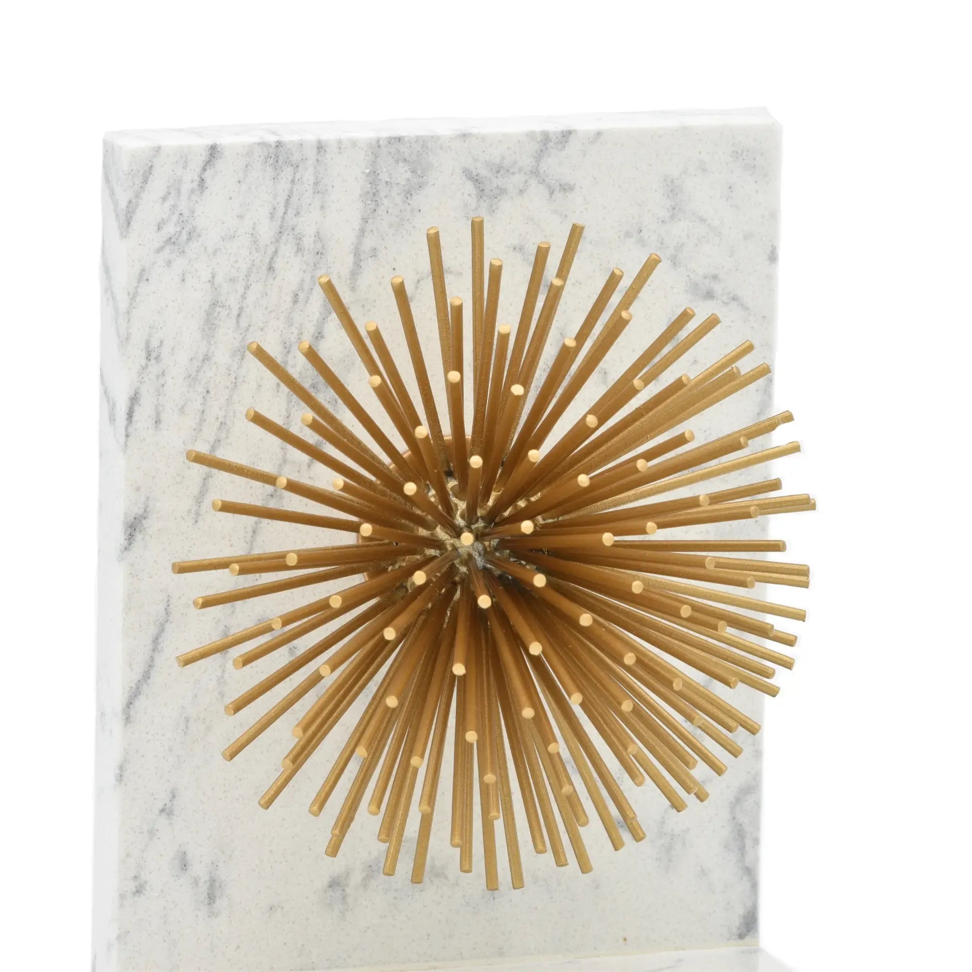 Buchstütze - mit goldenen Stacheln - Marmor Buchständer moderne Deko-Halterung mit Strahlen Sostegno