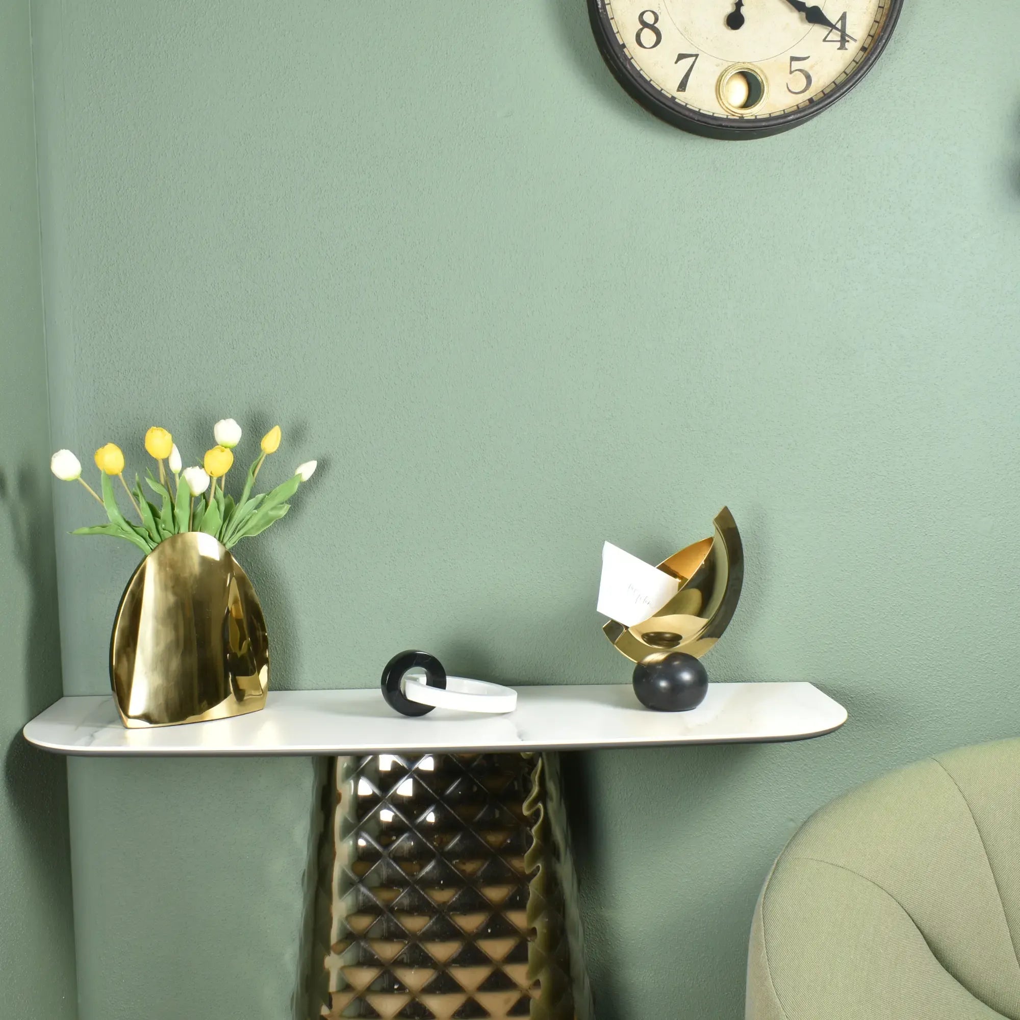 Dekoschale - Tafelaufsatz - Dekoschale auf Marmor Tischvase auf Marmor Mezzaluna