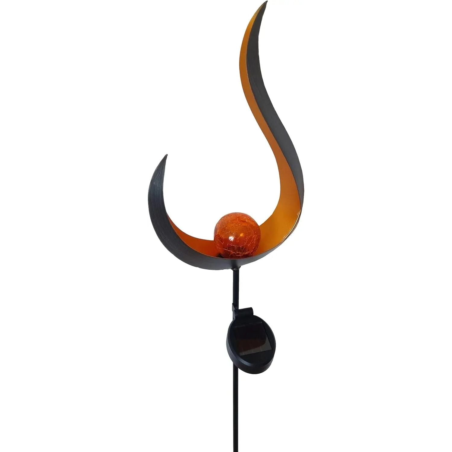 Solarleuchte „SKY“ 90 cm – Schwarze Metall-Solarlampe im Wellen-Design für Garten & Balkon