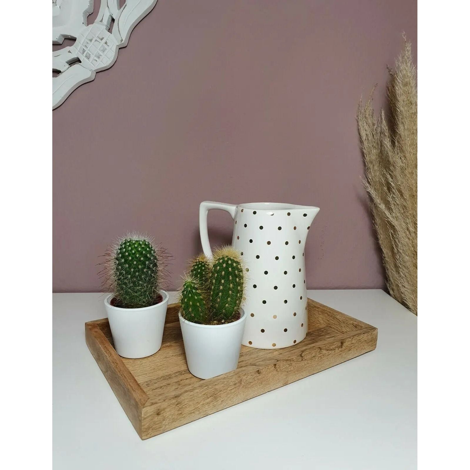 Mangoholz-Tablett 33×22 cm – Dekotablett aus Mango-Holz für natürliche Tischdeko