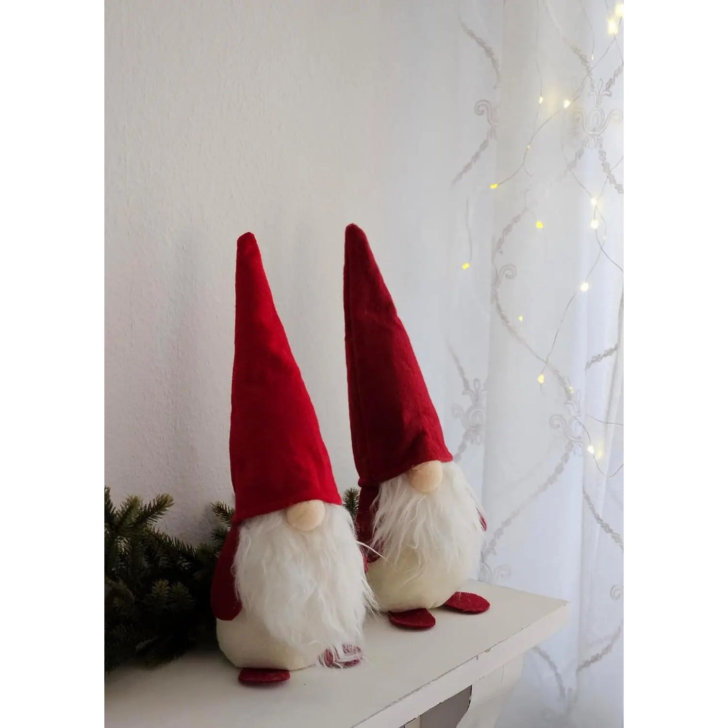 2x Wichtel Filz Weihnachtswichtel Weihnachtsdeko Türstopper Weihnachtsmann 30 cm