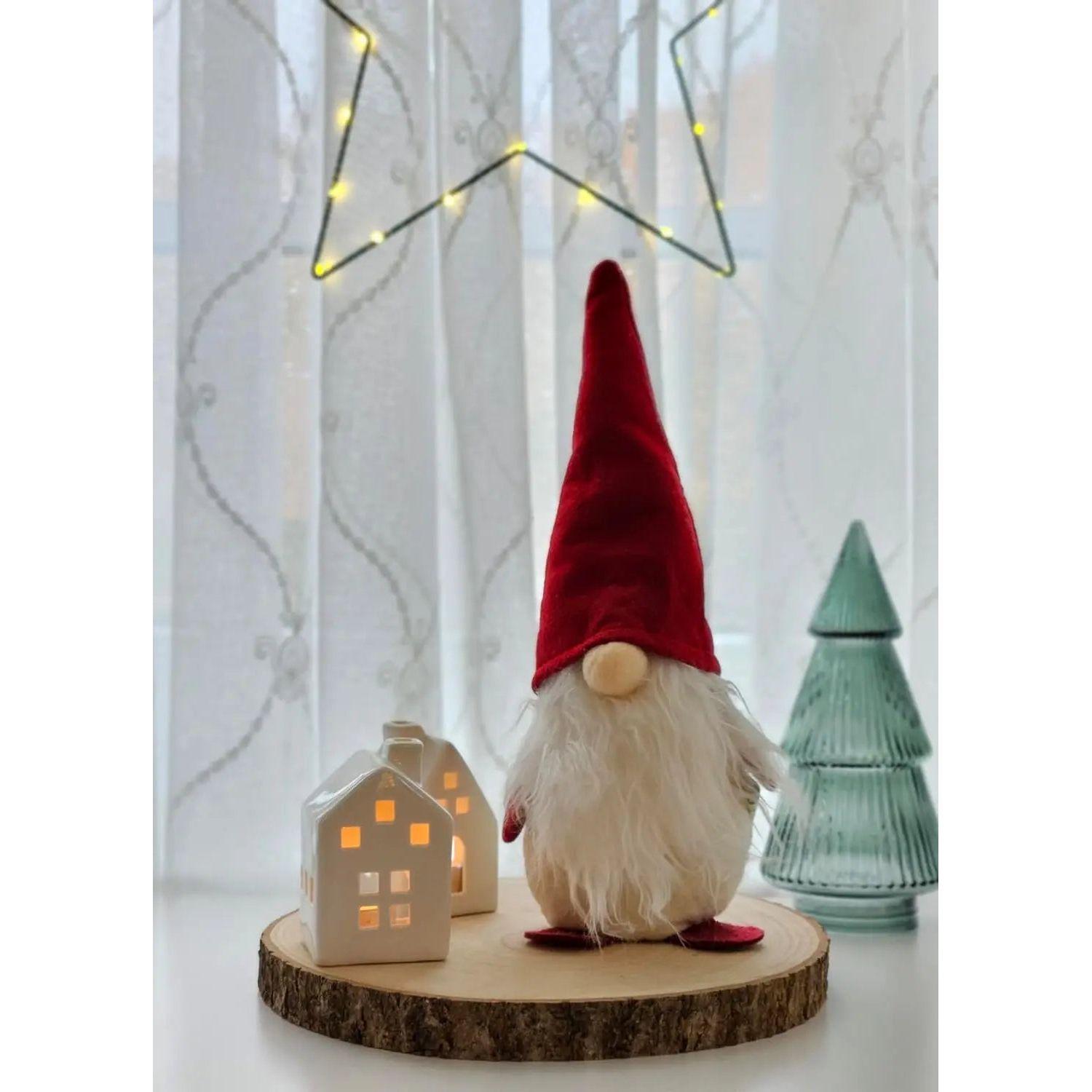 2x Wichtel Filz Weihnachtswichtel Weihnachtsdeko Türstopper Weihnachtsmann 30 cm