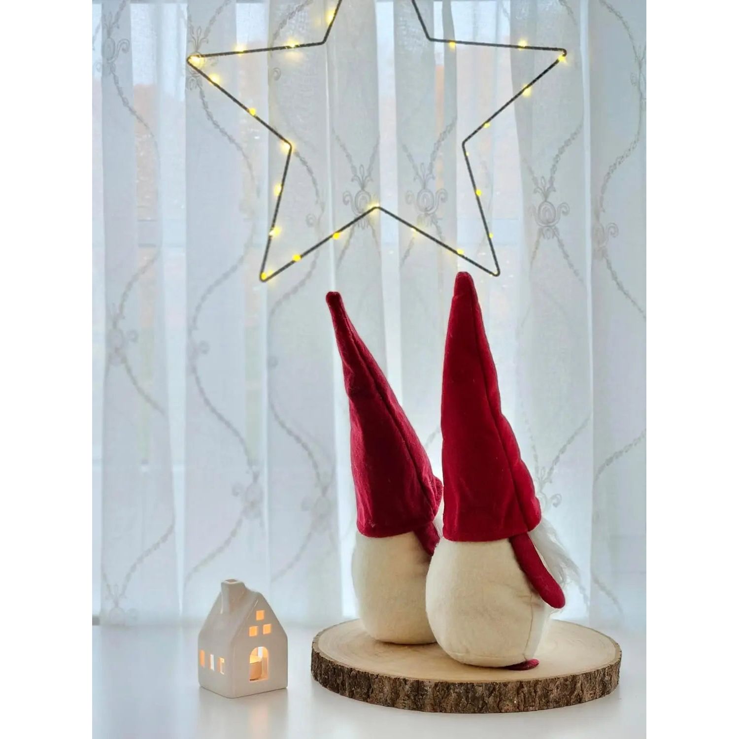 2x Wichtel Filz Weihnachtswichtel Weihnachtsdeko Türstopper Weihnachtsmann 30 cm