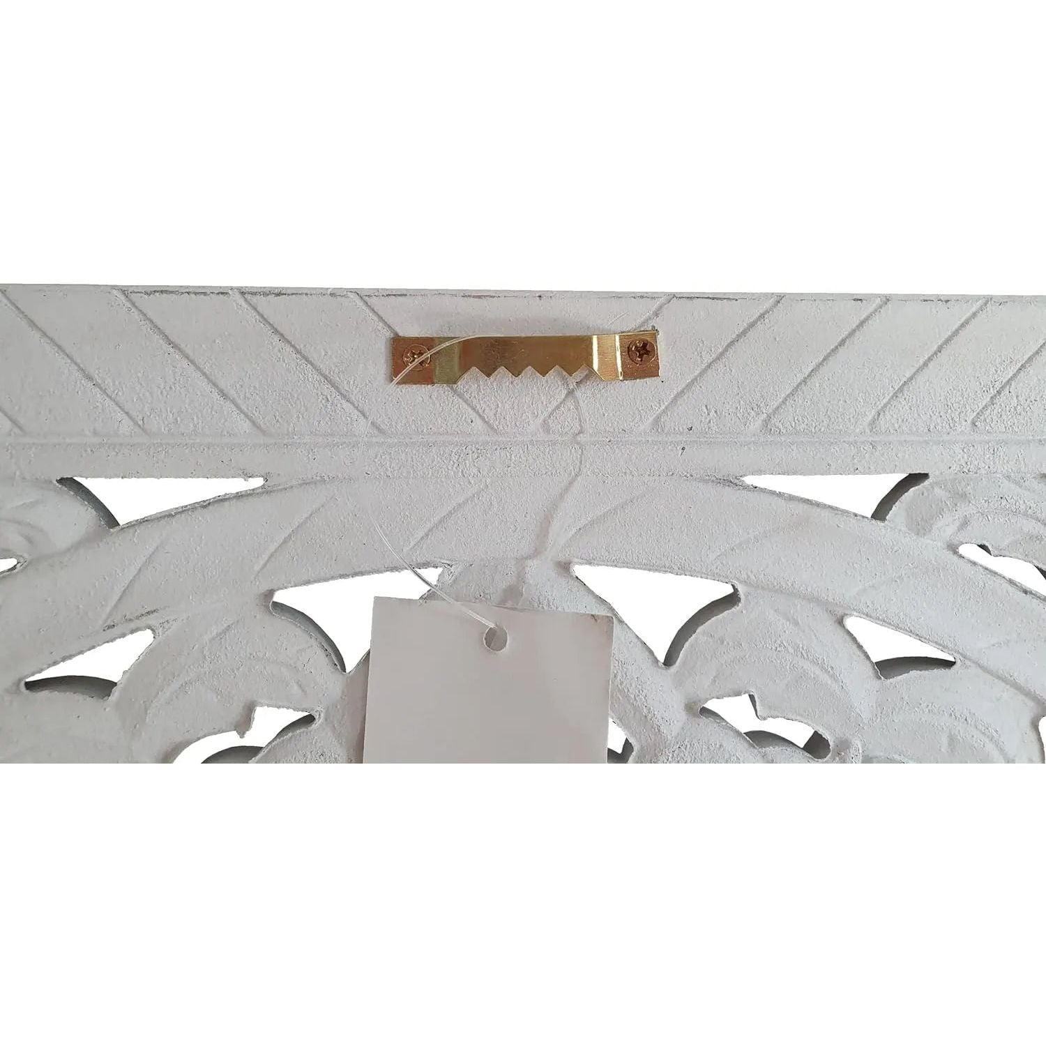 Wandornament Holz weiß shabby Landhaus Ornament Holzornament Holzbild 40x40 cm