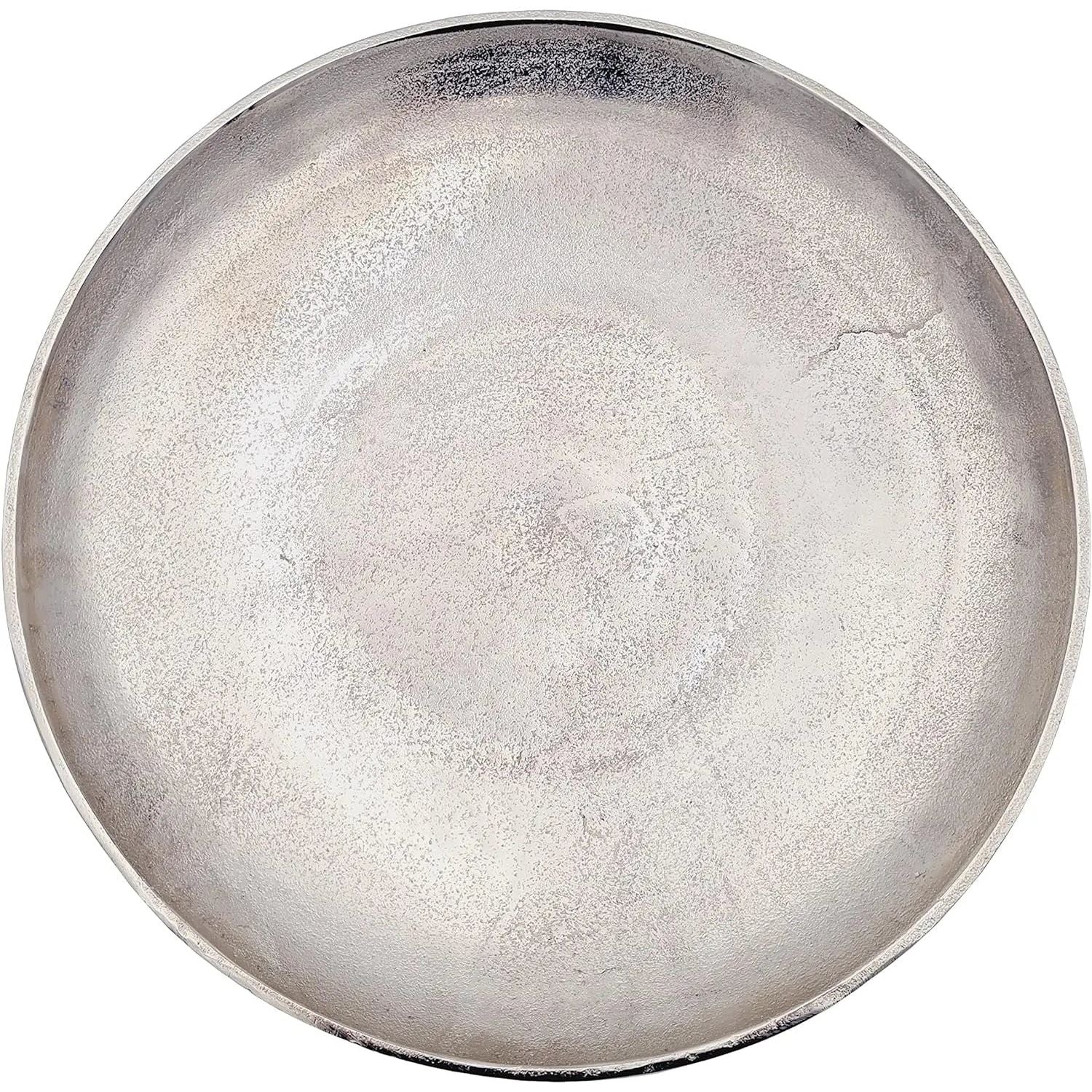 Dekoschale MILA Ø 38 cm – Silberne Metallschale als Deko- & Kerzenschale