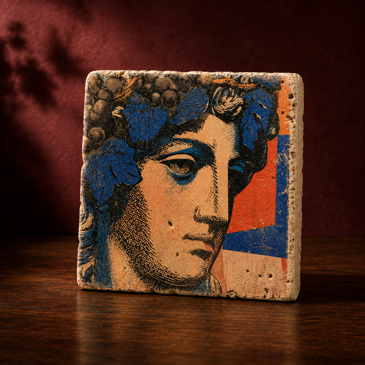 Bacchus | Kleines Kunstwerk aus Travertin