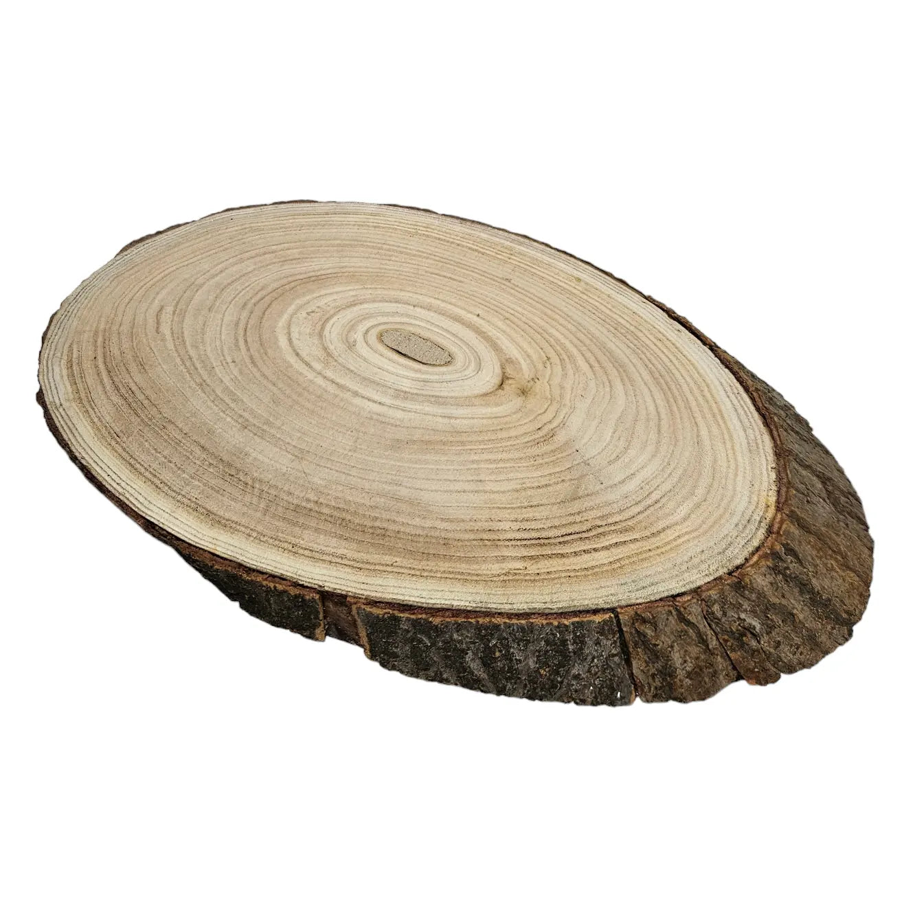 Holz-Baumscheibe Ø 20–23 cm – Ovales Dekobrett aus Naturholz für Tischdeko & Wohnaccessoires