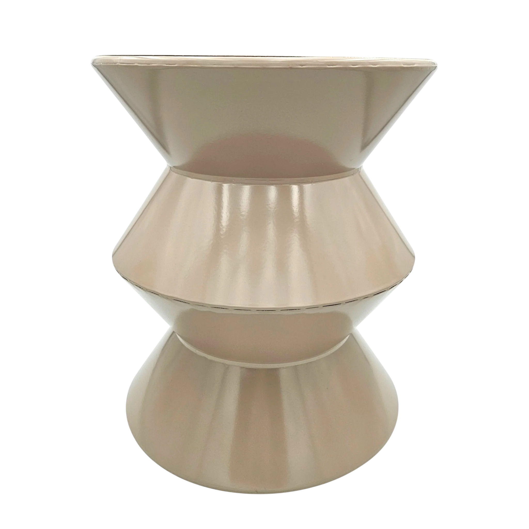 Couchtisch Beistelltisch beige 37x30 Retro Metalltisch rund kleiner Tisch Pflanztisch