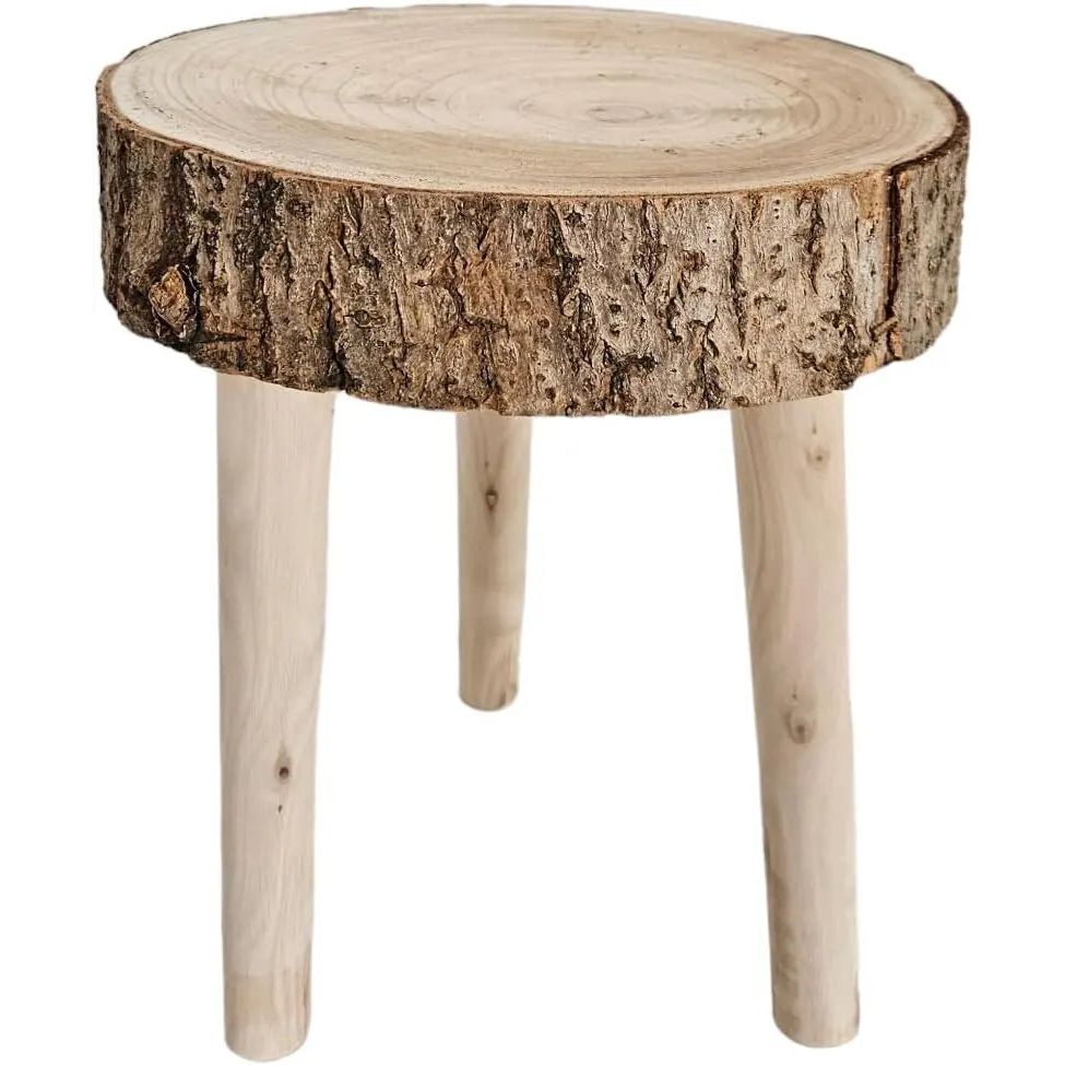 Beistelltisch Tisch kleiner Couchtisch Hocker Pflanzenhocker Baumscheibe Holz