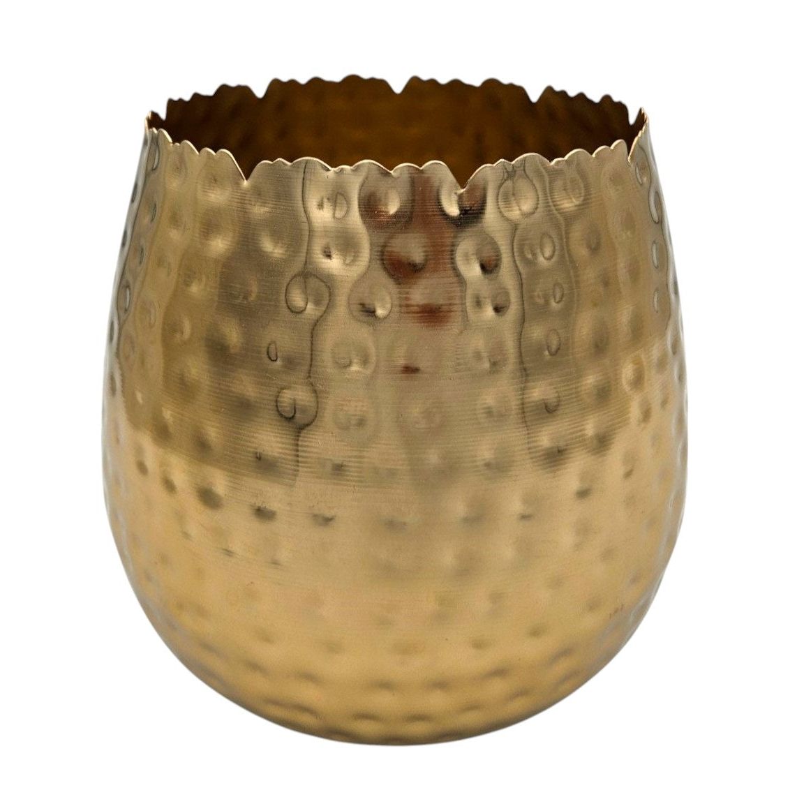 Blumentopf Übertopf Vase gold Metall Hammerschlag 18x18 cm Pflanztopf Deko