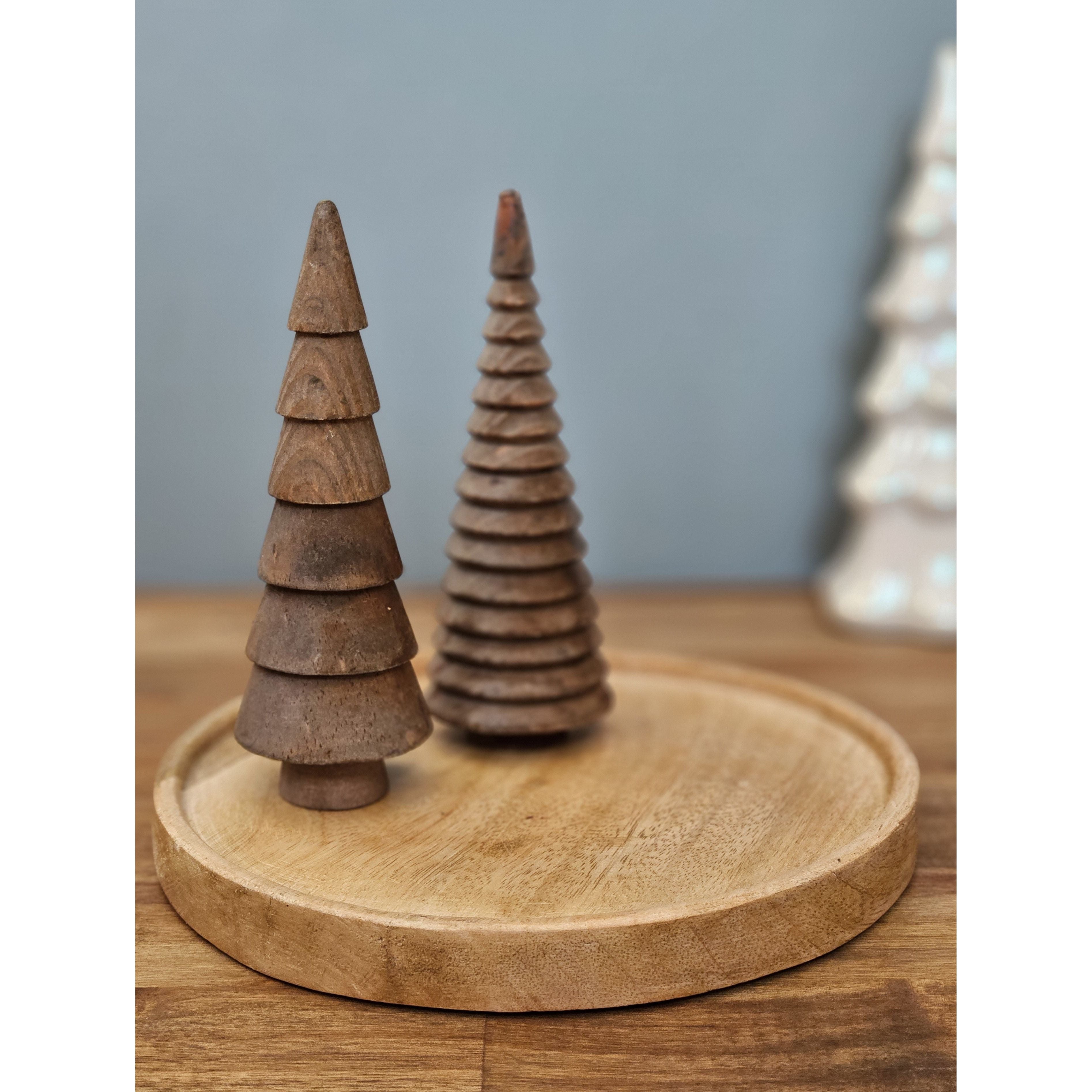 Dekoteller Ø 25 cm aus Mangoholz – Rundes Dekobrett & Schmuckteller im Natur-Look