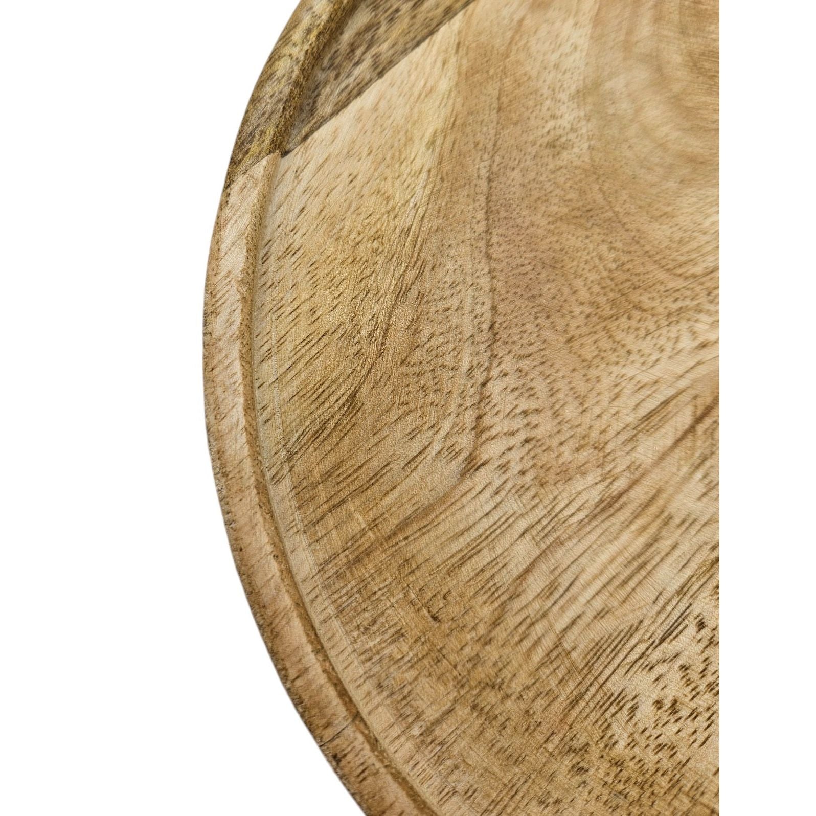 Dekoteller Ø 25 cm aus Mangoholz – Rundes Dekobrett & Schmuckteller im Natur-Look