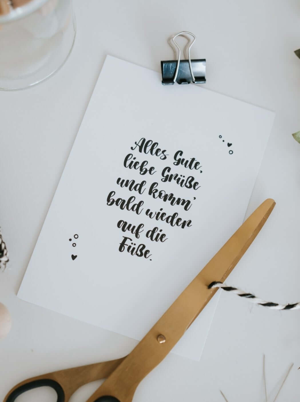 Alles Gute, liebe Grüße · Postkarte