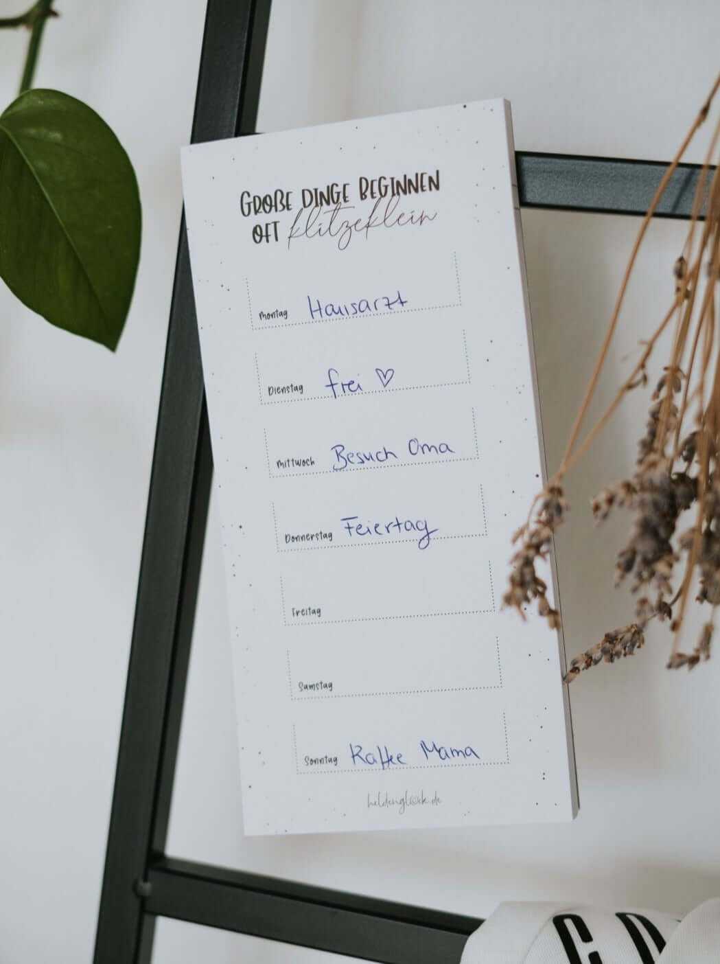 Magnetischer To-Do-Block mit Magnetrückseite und nachhaltigem Naturpapier für stilvolle Planung und Organisation