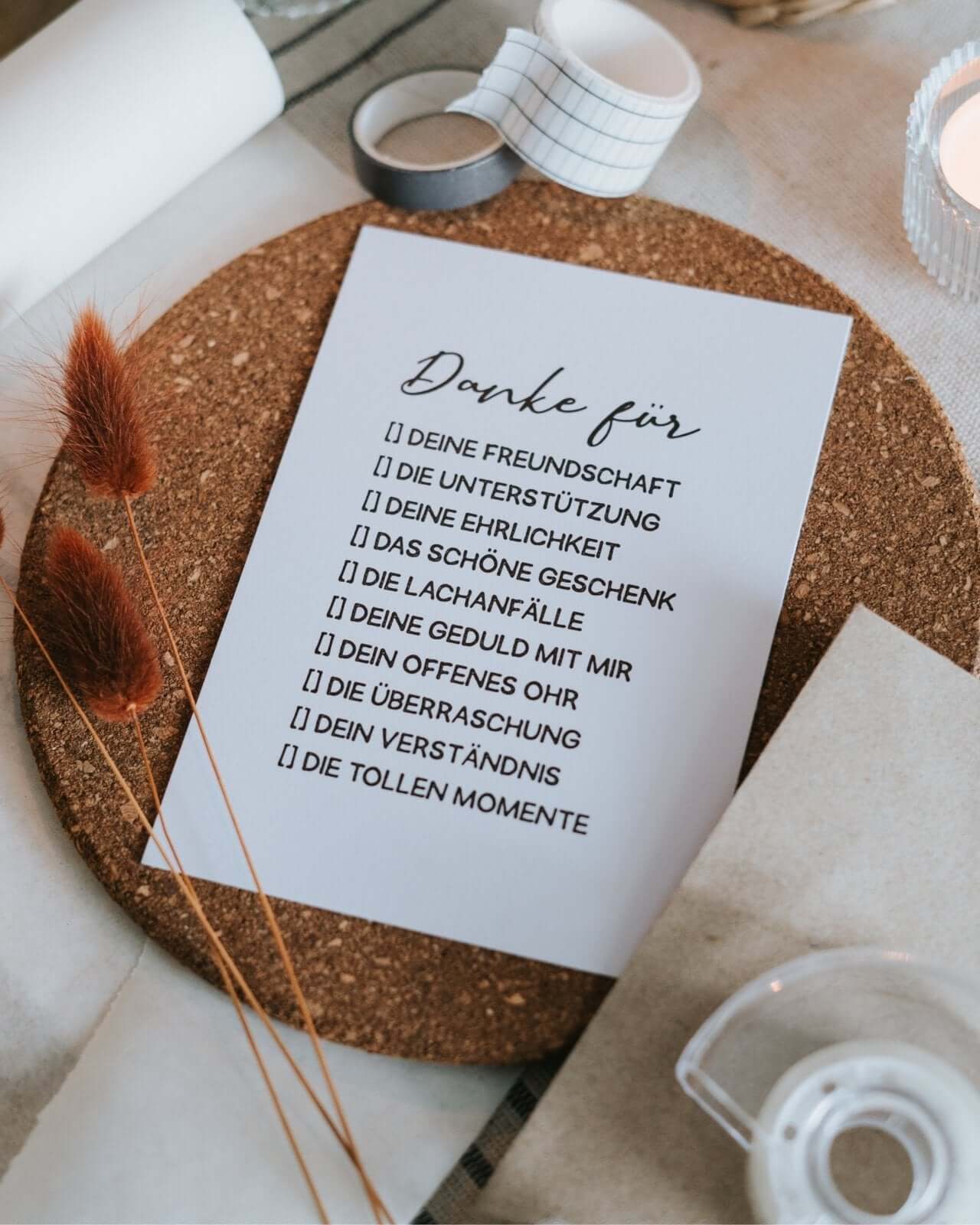 Danke für · Postkarte