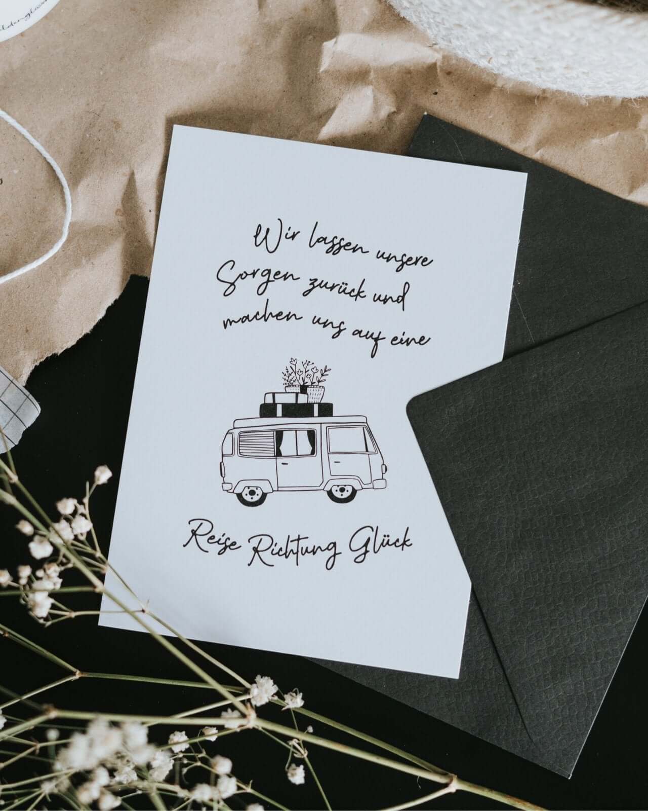 Reise Richtung Glück · Postkarte