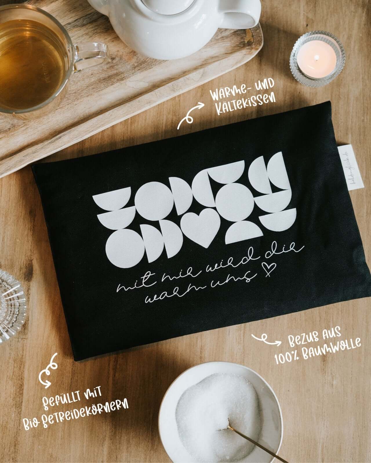 Warm ums Herz · Körnerkissen