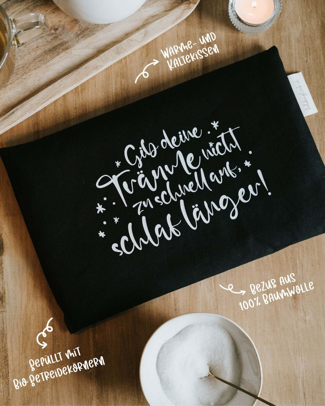 Schlaf länger · Körnerkissen