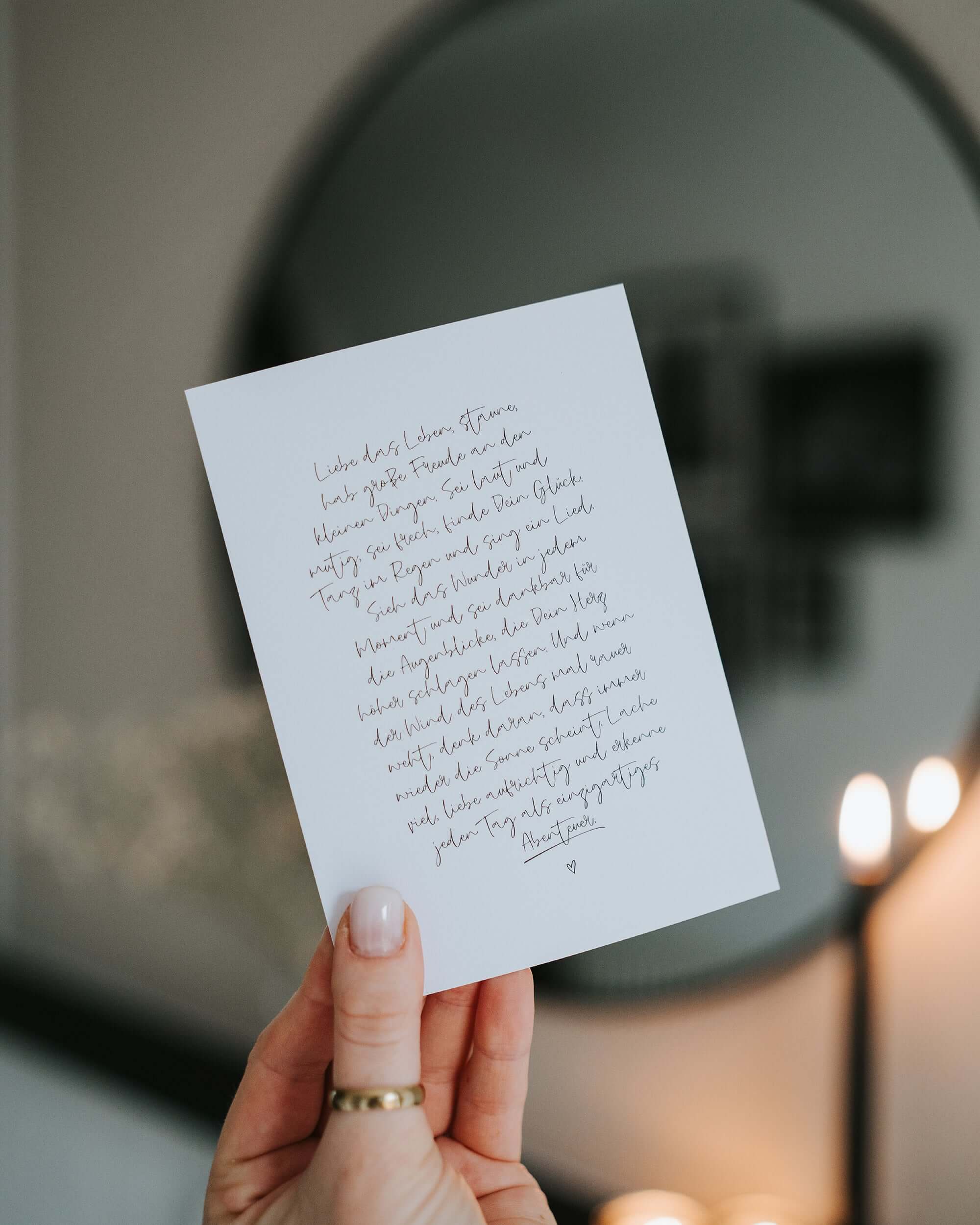 Liebe das Leben · Postkarte