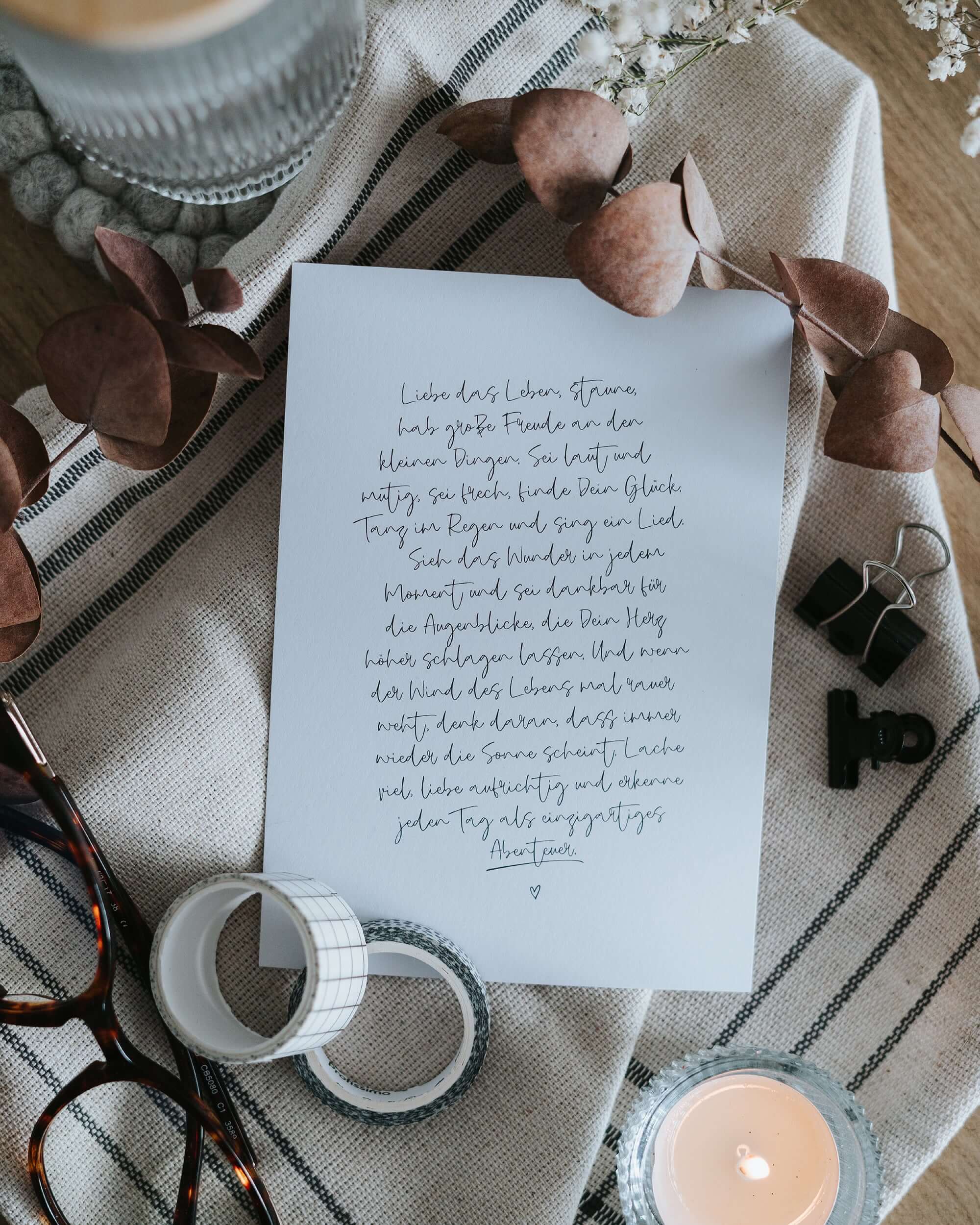 Liebe das Leben · Postkarte