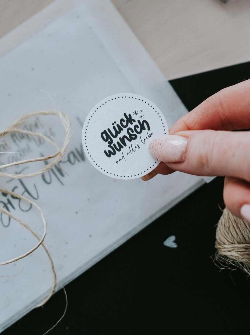 Glückwunsch · Aufkleber