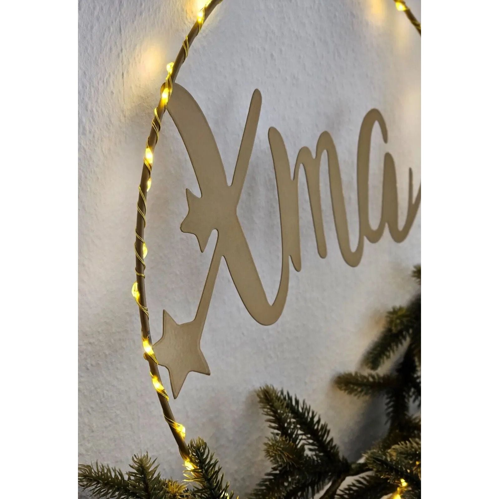 LED-Lichterkranz Ø 30 cm – Warmweißer Weihnachtskranz Ringlicht (B-Ware)