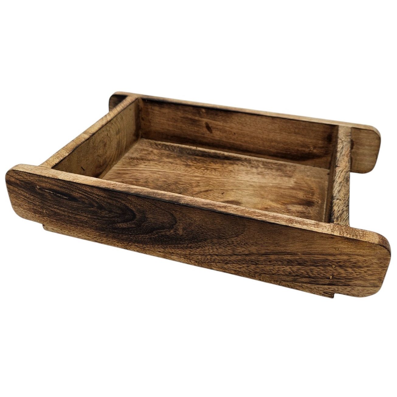 Holzkiste aus Mangoholz 26×16 cm – Kleine Ziegelform-Kiste im Vintage-Look