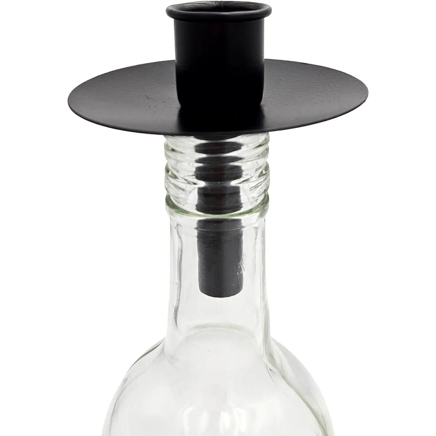 4 STÜCK Kerzenhalter für Flaschen Metall schwarz Kerze Flasche Stabkerzenhalter