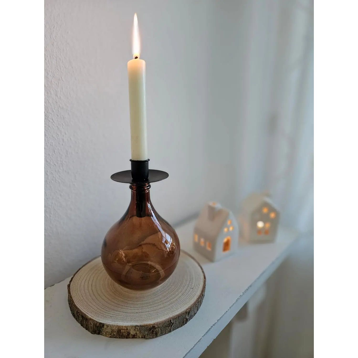 4 STÜCK Kerzenhalter für Flaschen Metall schwarz Kerze Flasche Stabkerzenhalter