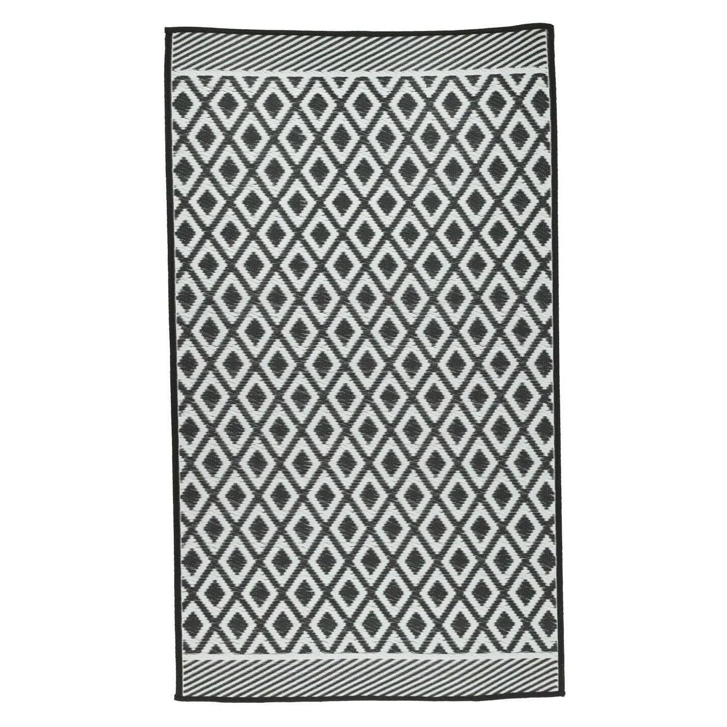 Outdoor-Teppich 150×90 cm – Balkonteppich in Schwarz für Außenbereich & Terrasse