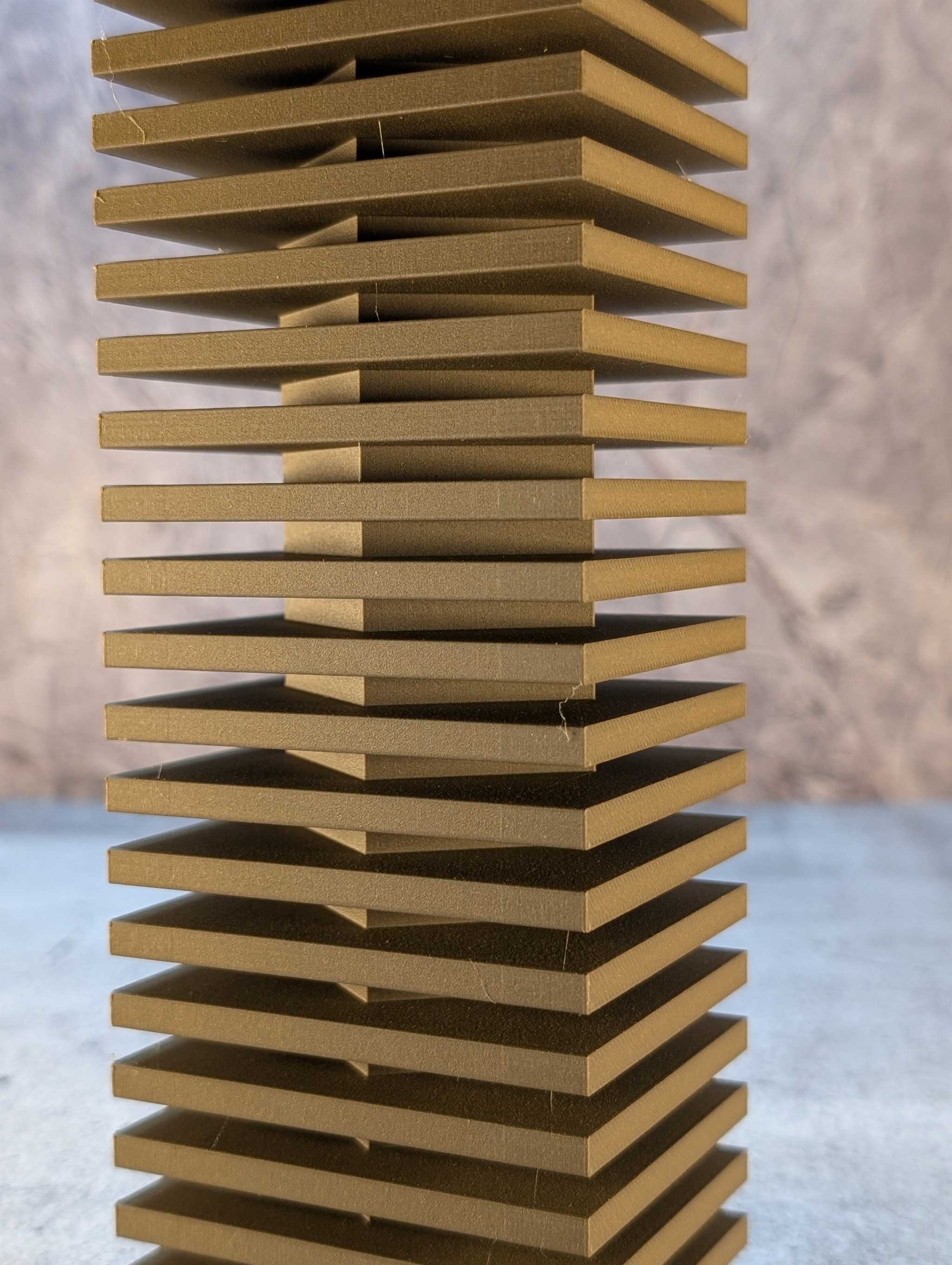 Nado Vase in Black Walnut PLA-Wood with 3D-print design and natural wood texture