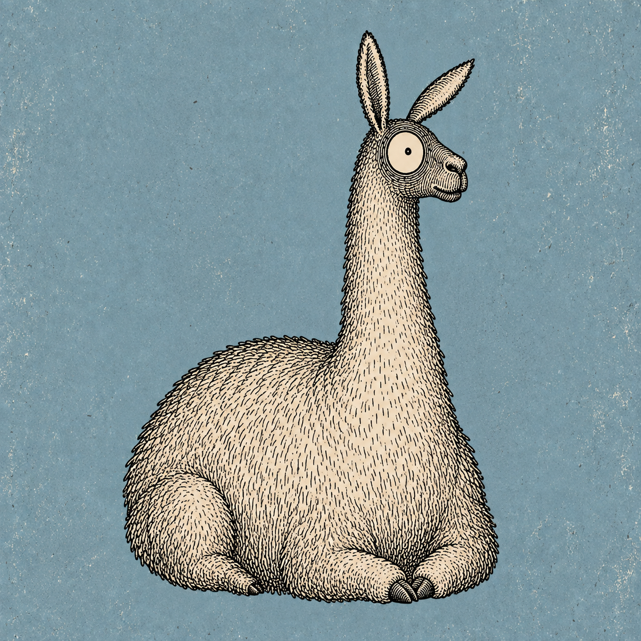 No Drama, Lama | Kleines Kunstwerk aus Travertin