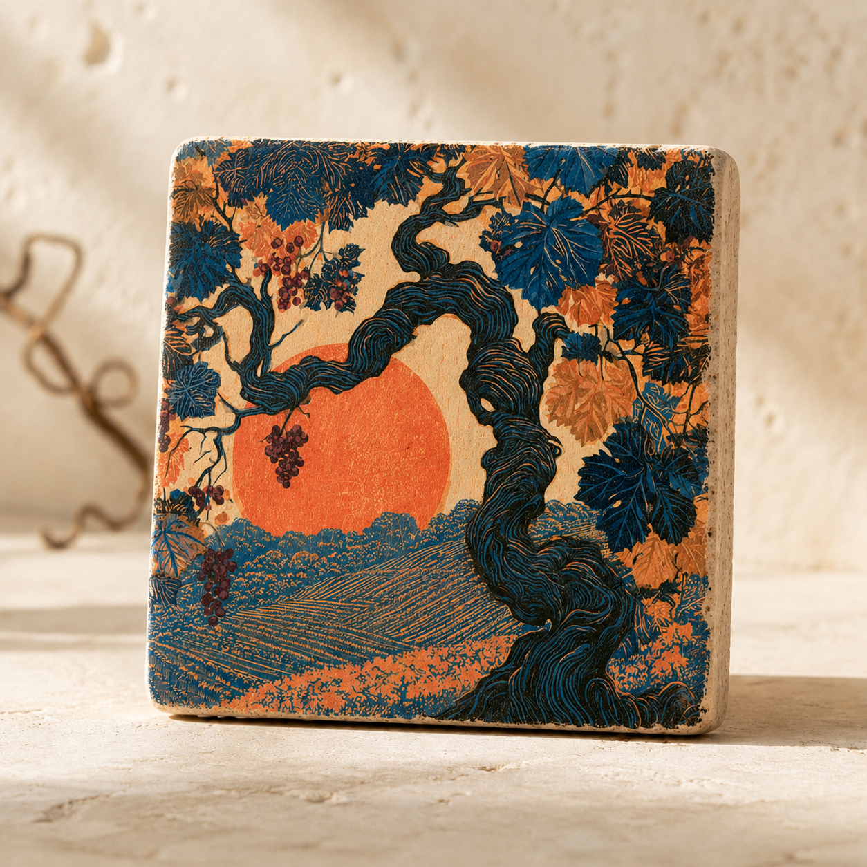 Wingertgold | Kleines Kunstwerk aus Travertin