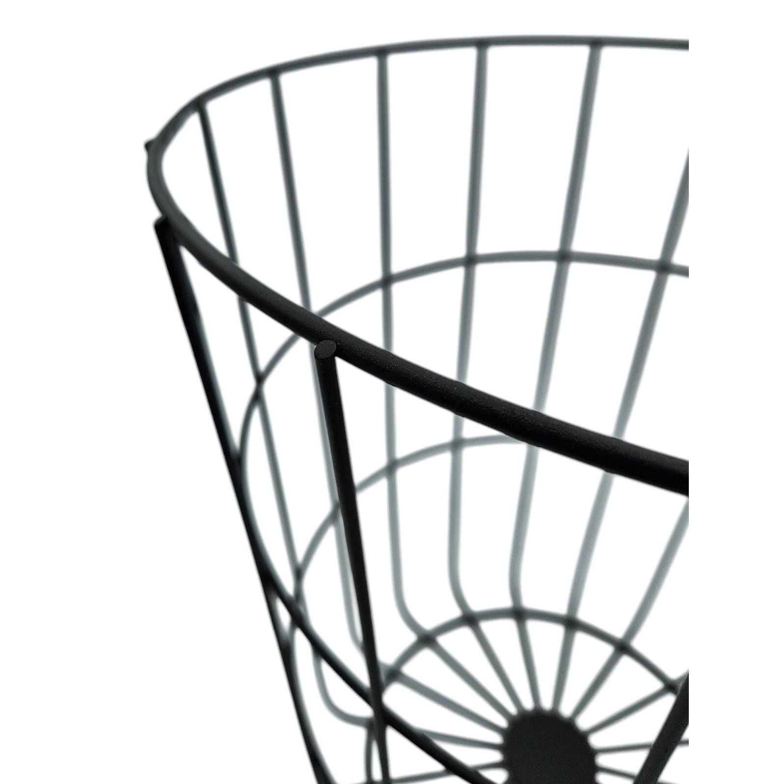 Wäschekorb Aufbewahrungskorb Korb Gitterkorb rund groß schwarz Metall Ø 39 cm