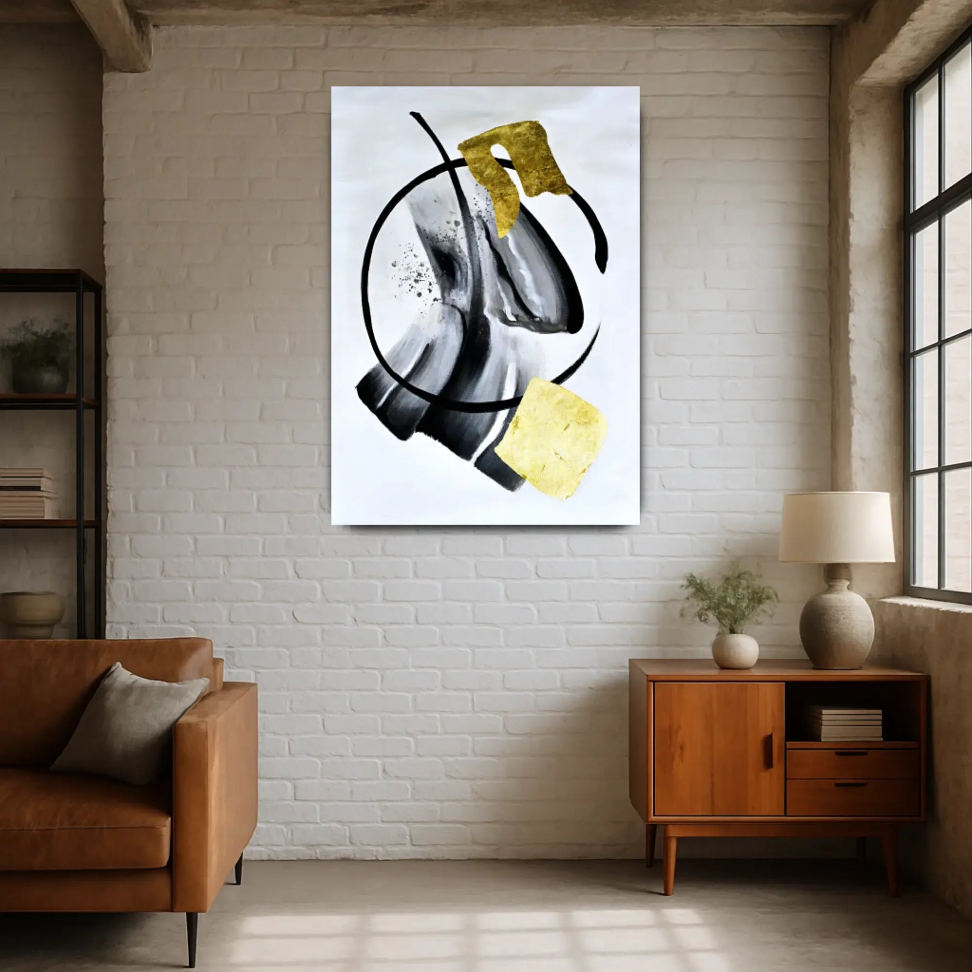 Großes Gemälde - Goldene Balance